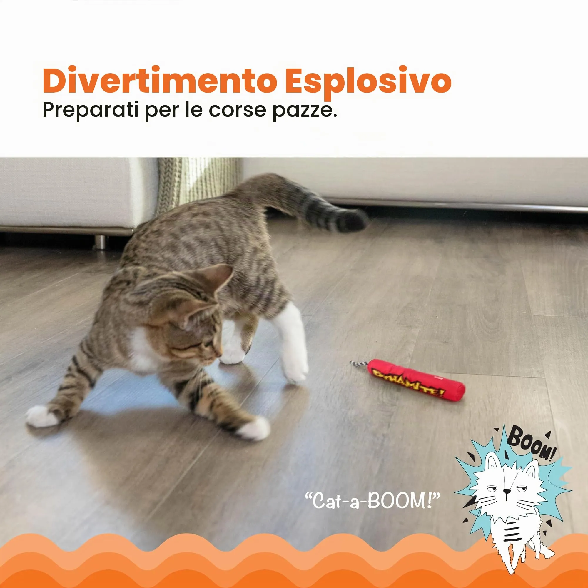 Catstages Petstages Dinamite Magica Verde Giocattolo per Gatti con Erba gatta e Pipistrello - immagine 2