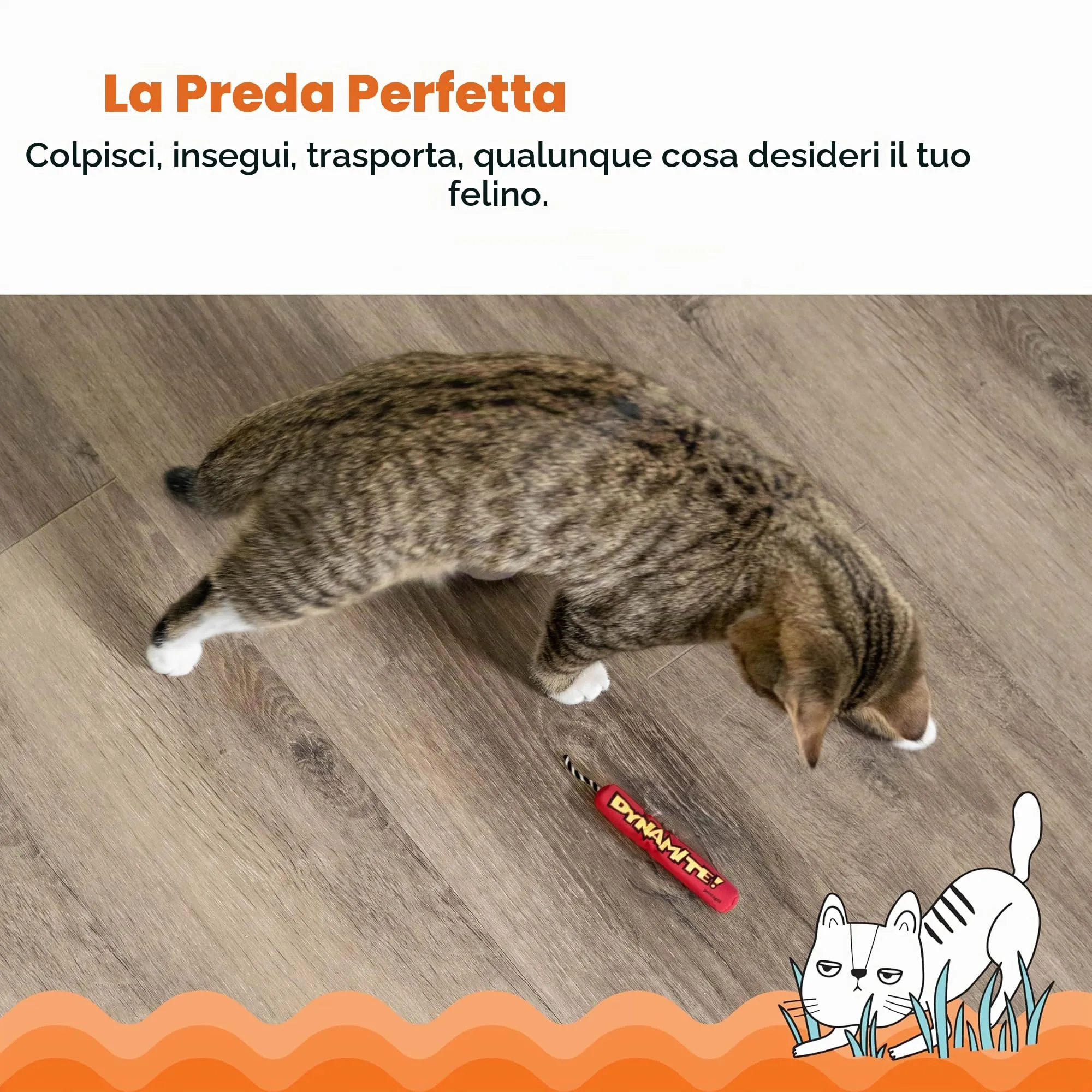 Catstages Petstages Dinamite Magica Verde Giocattolo per Gatti con Erba gatta e Pipistrello - immagine 4