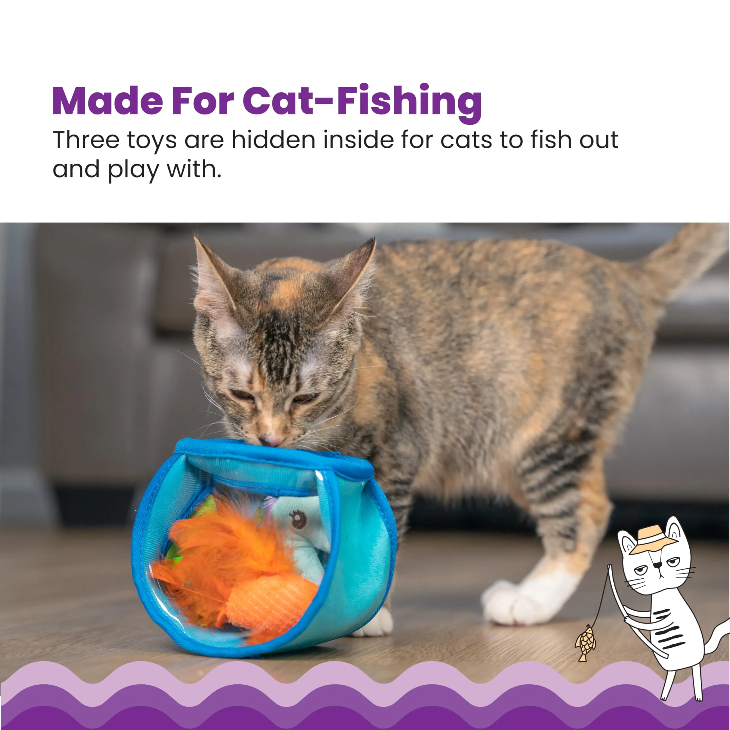 Catstages Hide & Seek Fish Bowl Interactive Cat Puzzle Toy - immagine 2