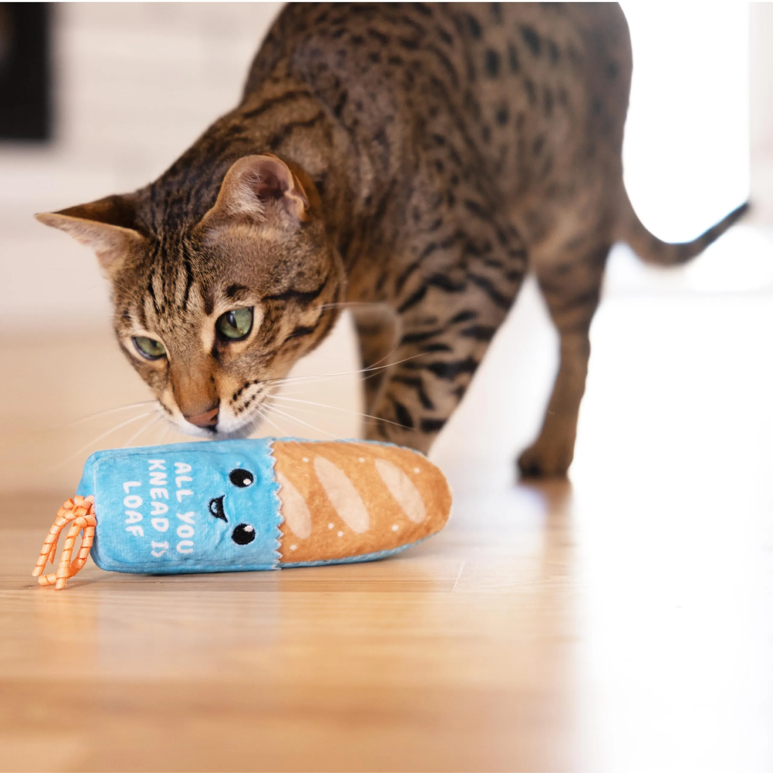 Catstages Giocattolo a forma di erba gatta e giocattolo dentale per gatti a tema pane divertente erba gatta ripieno Kicker giocattolo, marrone chiaro - immagine 7