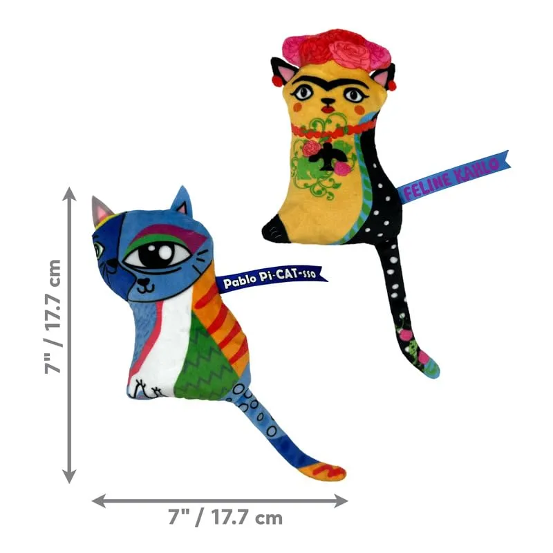 KONG Artz Cats - Giocattolo per gatti con erba gatta, nastro e coda (Kahlo/Picasso) - immagine 3