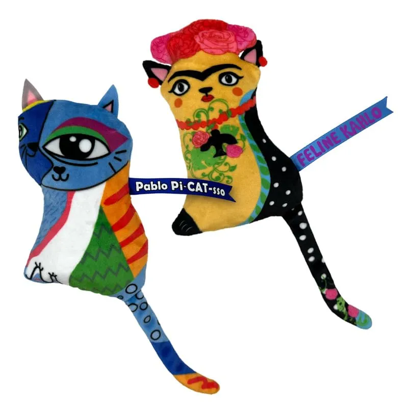 KONG Artz Cats - Giocattolo per gatti con erba gatta, nastro e coda (Kahlo/Picasso) - immagine 4