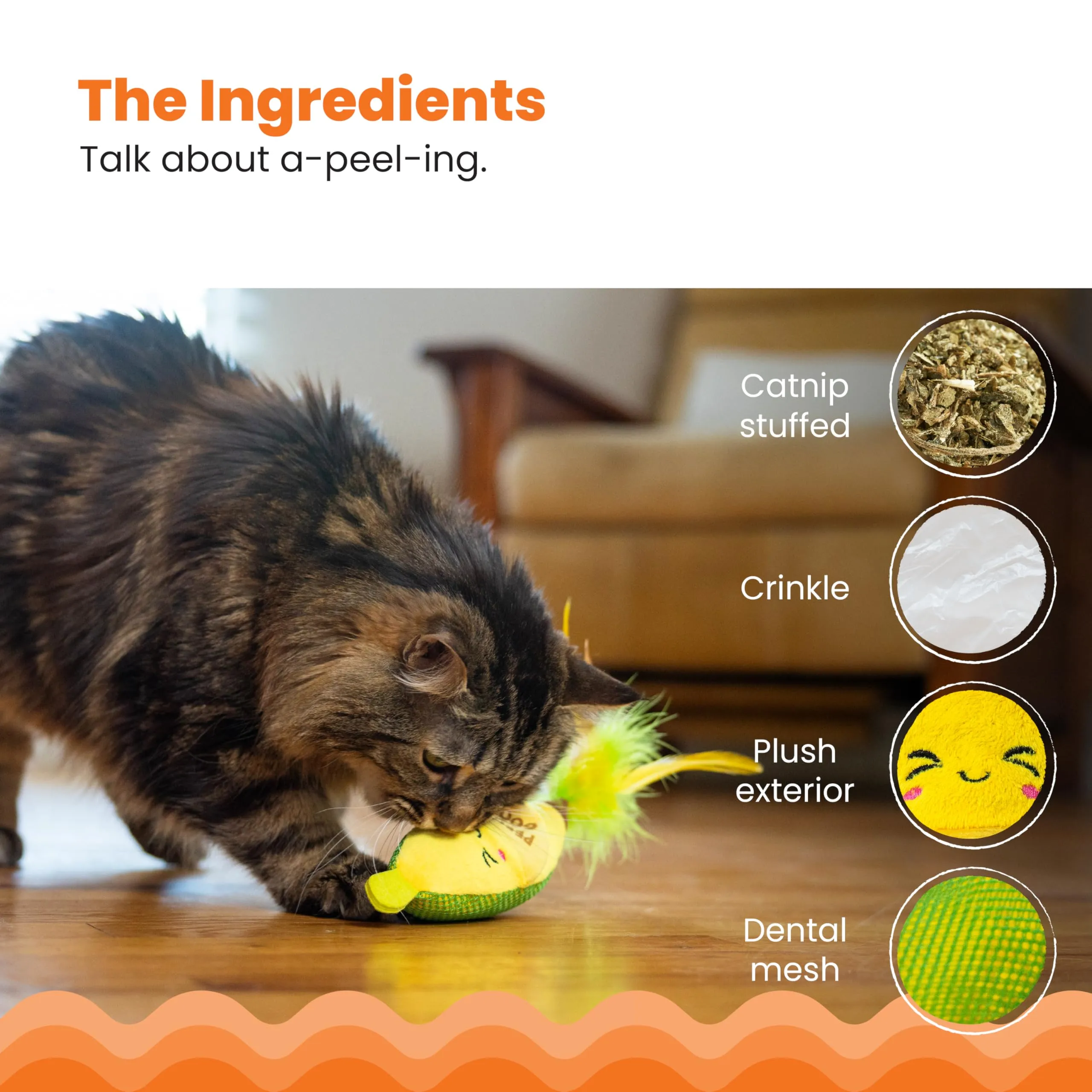 Catstages Kicker Peelin' Good Banana Dental Cat Toy with Catnip - immagine 6
