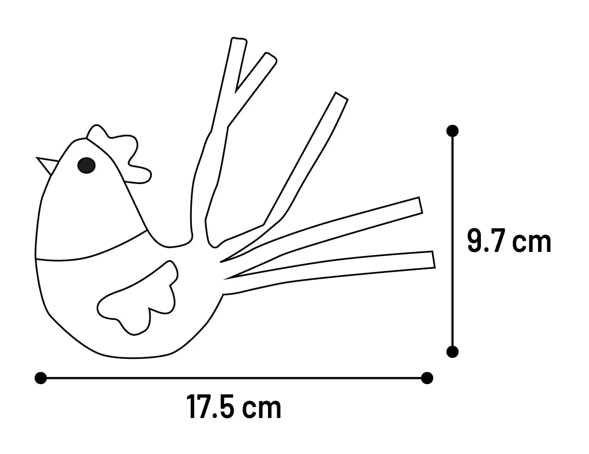 Flamingo giochi per gatti - gallina Prali viola - con erba gatta e nastri - gioco per gatti - 17,5x2,8x9,7cm - immagine 3
