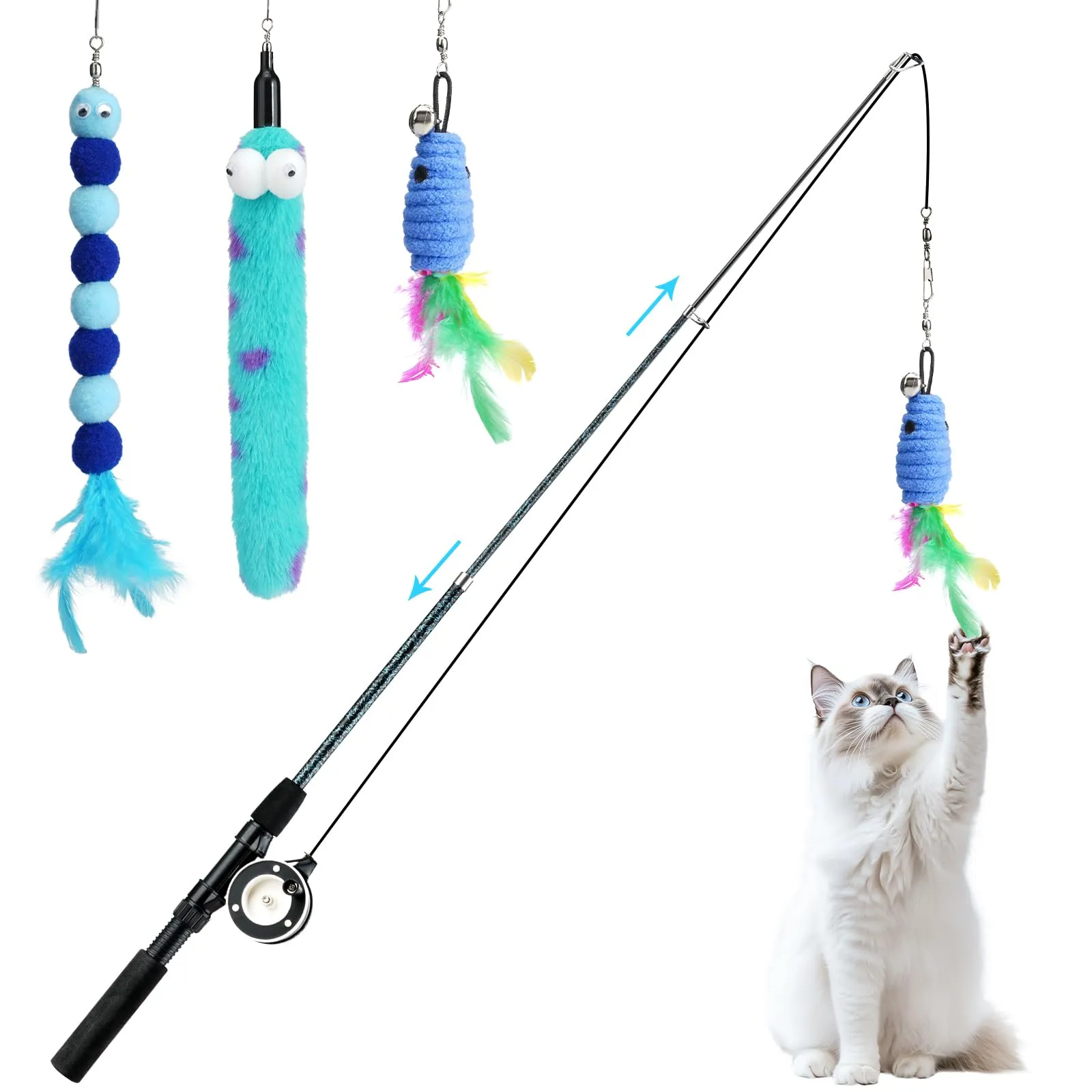 Pawaboo Bacchetta Teaser per Gatti, Canna da Pesca per Gatti - immagine 1