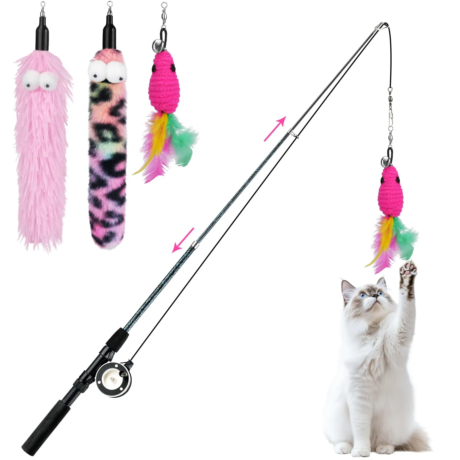 Pawaboo Bacchetta Teaser per Gatti, Canna da Pesca per Gatti - immagine 1
