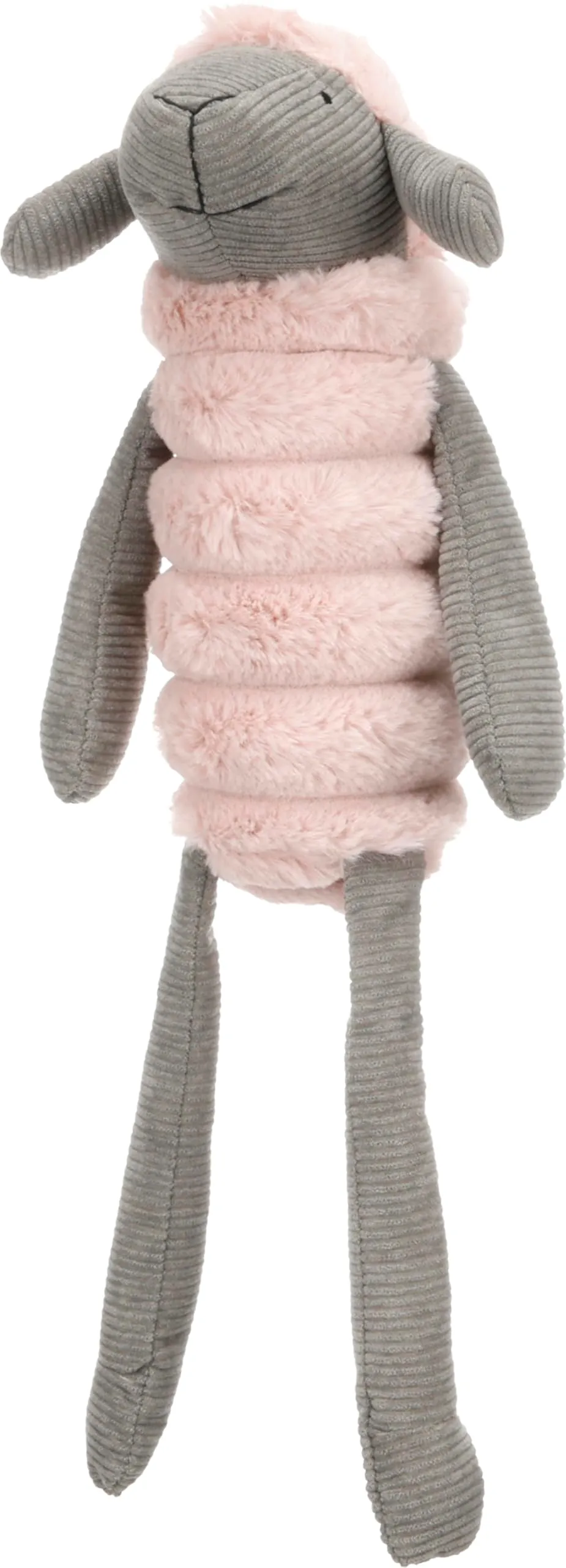 Flamingo Giochi per cani - Pecora Ribola seduta rosa - Morbido peluche con velluto a coste - Con squeaker - 19 x 15,5 x 49 cm - immagine 2