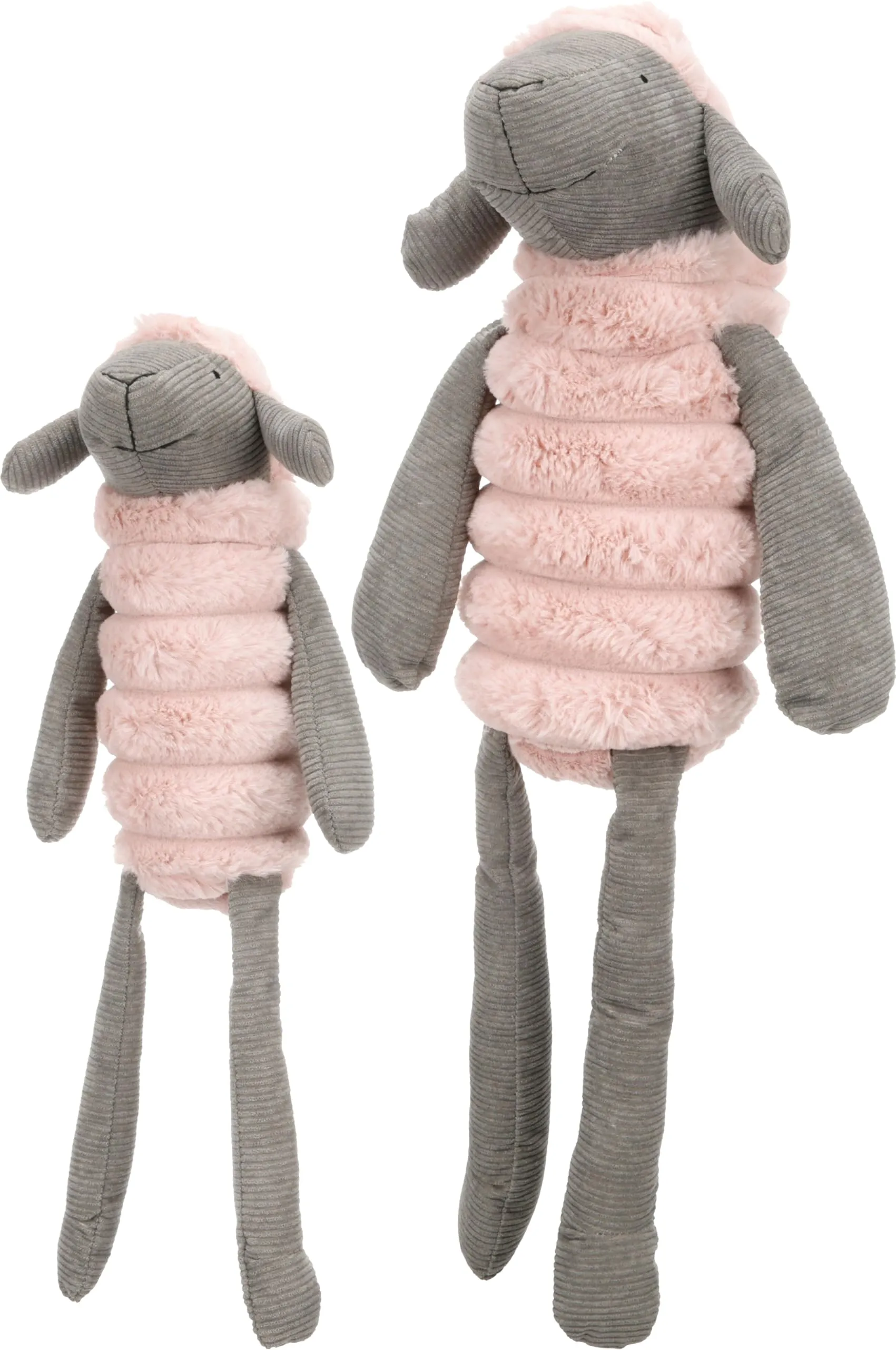 Flamingo Giochi per cani - Pecora Ribola seduta rosa - Morbido peluche con velluto a coste - Con squeaker - 19 x 15,5 x 49 cm - immagine 4