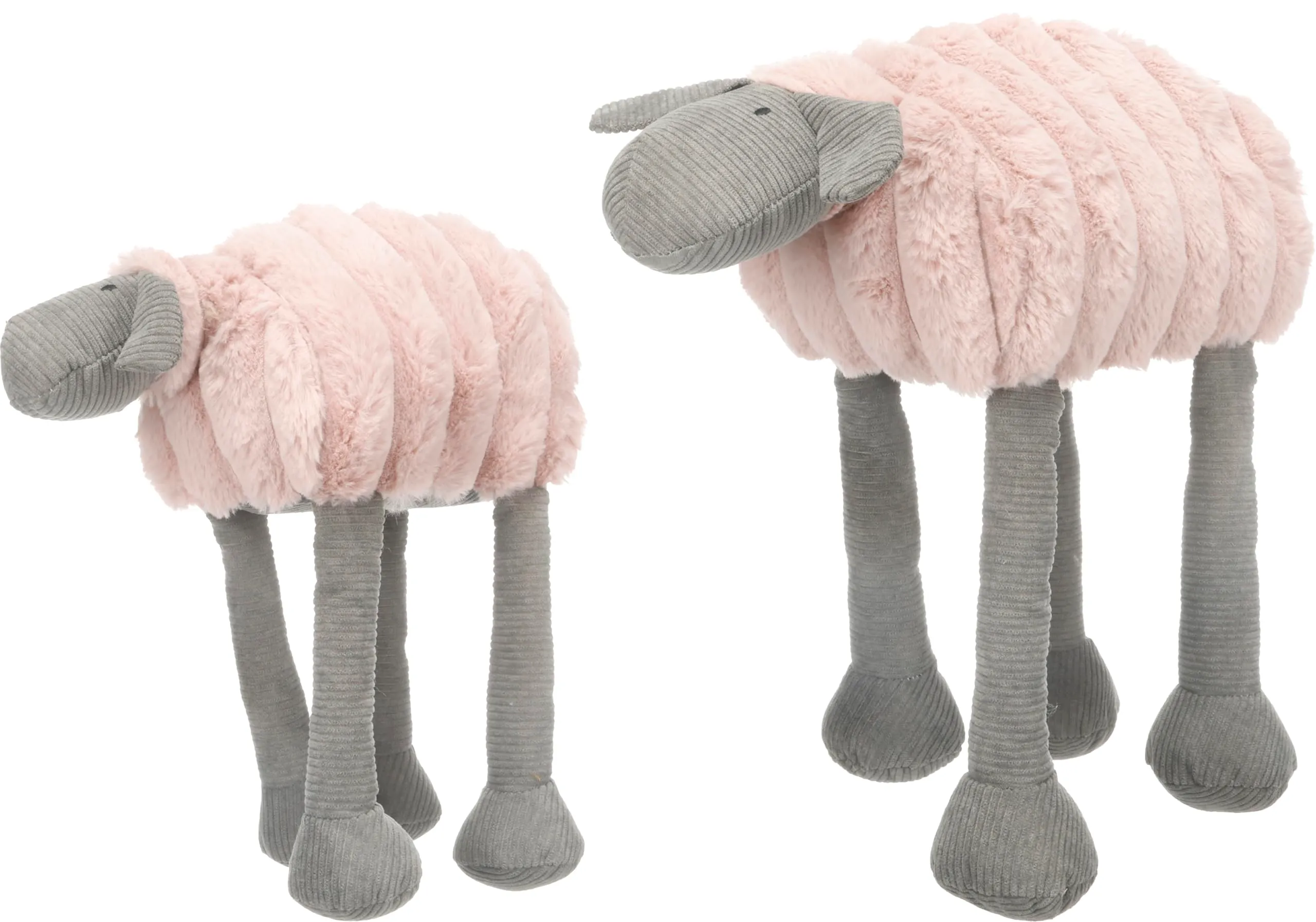 Flamingo Giochi per cani - Pecora Ribola distesa rosa - Morbido peluche con velluto a coste - Con squeaker - 18 x 38 x 35 cm - immagine 4
