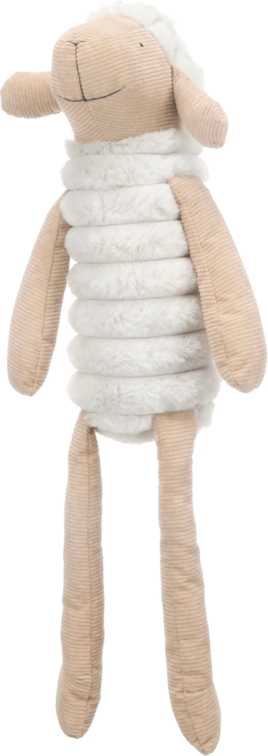 Flamingo Giochi per cani - Pecora Ribola seduta beige - Morbido peluche con velluto a coste - Con squeaker - 25 x 20,5 x 65 cm - immagine 2