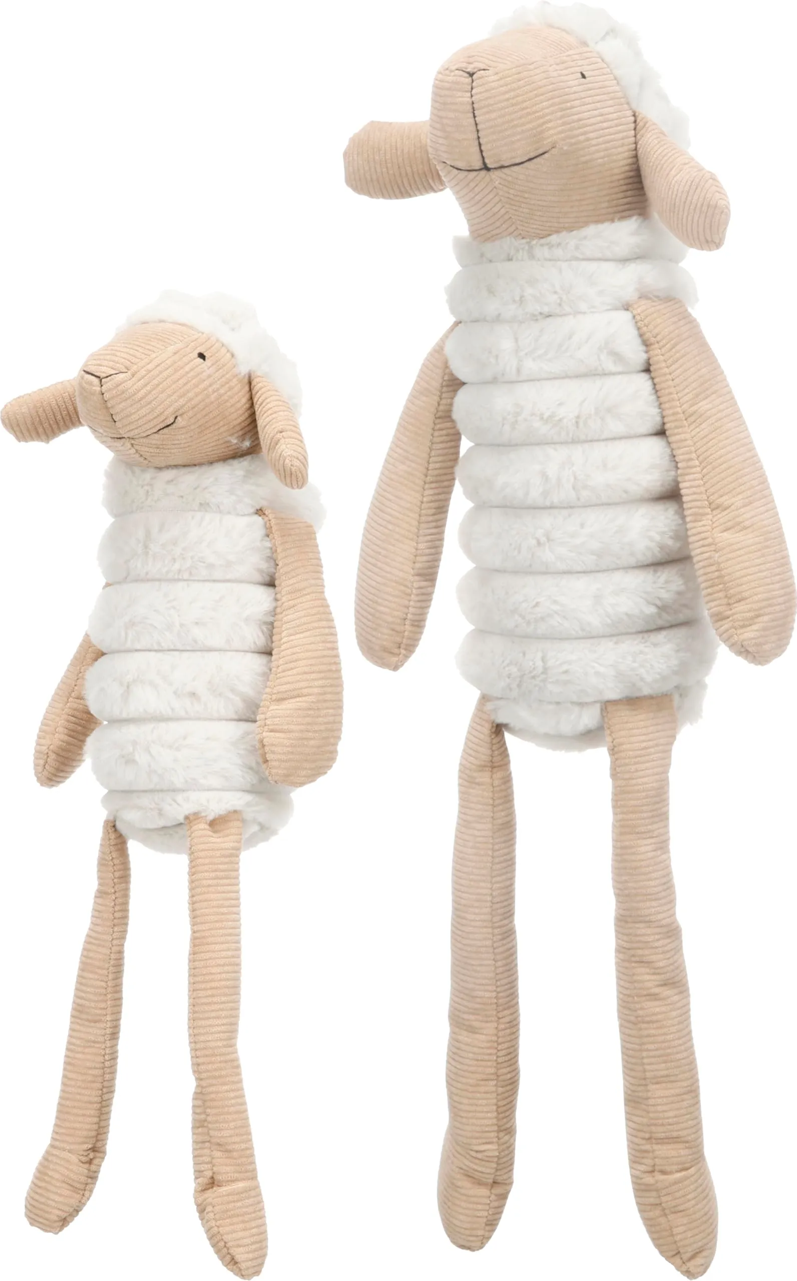 Flamingo Giochi per cani - Pecora Ribola seduta beige - Morbido peluche con velluto a coste - Con squeaker - 25 x 20,5 x 65 cm - immagine 4