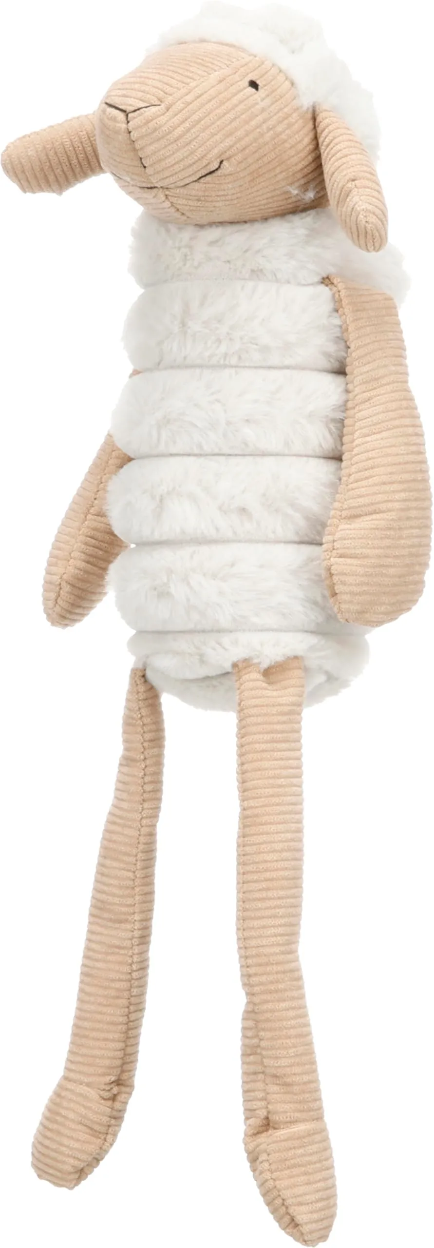 Flamingo Giochi per cani - Pecora Ribola seduta beige - Morbido peluche con velluto a coste - Con squeaker - 19 x 15,5 x 49 cm - immagine 2
