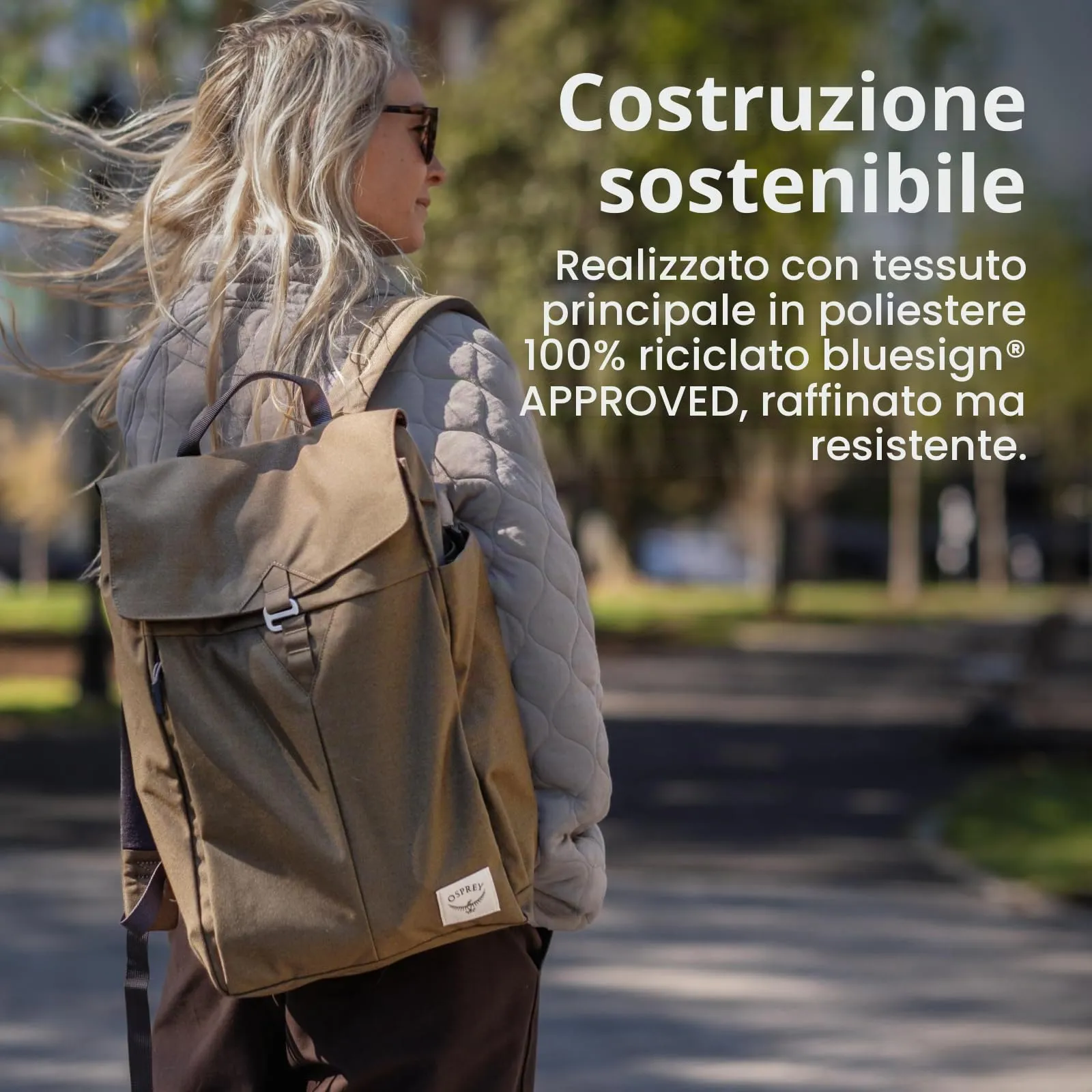 Osprey Arcane Flap Pack - Lifestyle urbano quotidiano - Tessuto riciclato - Earl Grey/Sandy Grey Heather O/S - immagine 3