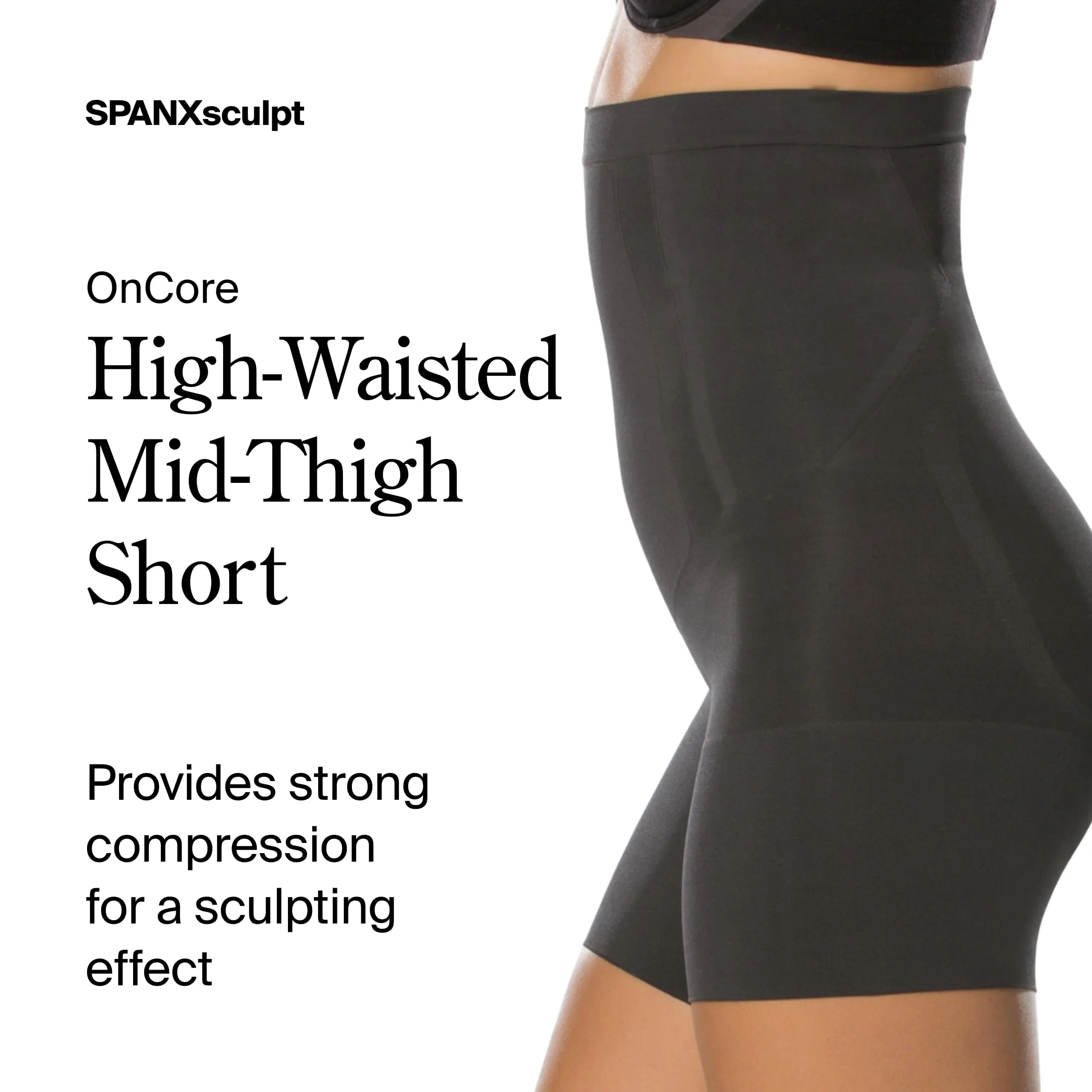 SpanxSculpt OnCore, pantaloncini corti a vita alta a metà coscia, modellanti potenti, modellanti, compressione di livello 4, vestibilità comoda da donna, vestibilità regolare - immagine 2