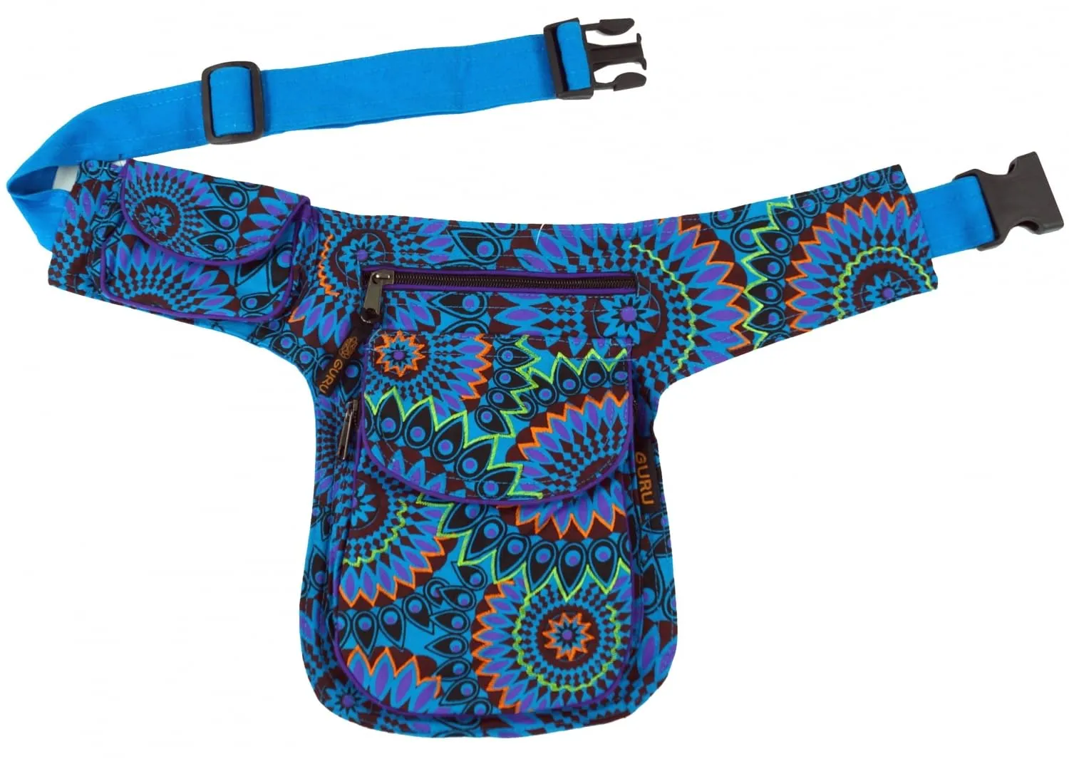 GURU SHOP Stoff Sidebag & Gürteltasche, Goa Gürteltasche - Türkis, Herren/Damen, Baumwolle, Size:One Size, 27x20 cm, Festival- Bauchtasche Hippie - immagine 2