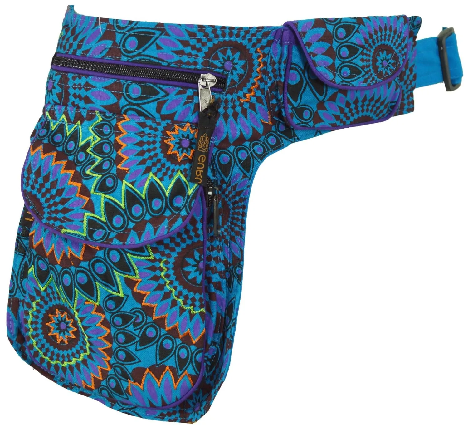 GURU SHOP Stoff Sidebag & Gürteltasche, Goa Gürteltasche - Türkis, Herren/Damen, Baumwolle, Size:One Size, 27x20 cm, Festival- Bauchtasche Hippie - immagine 4