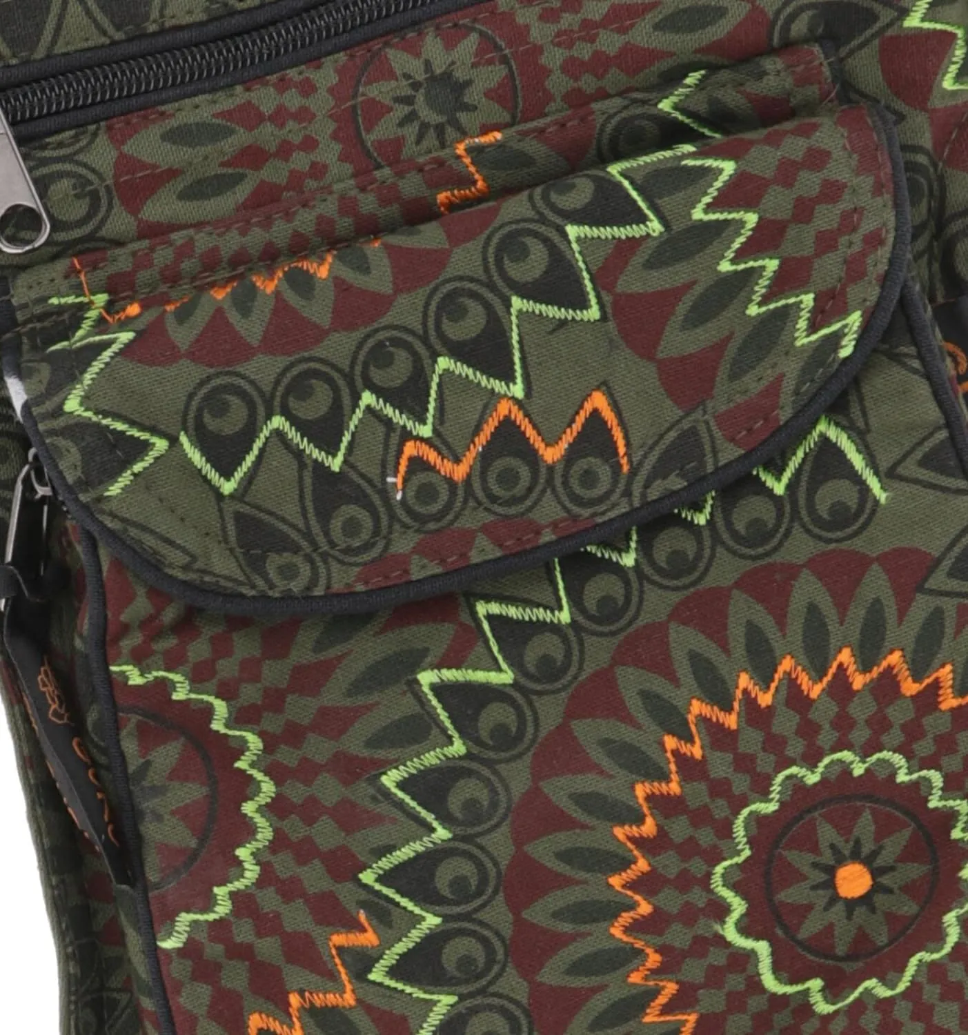 GURU SHOP Stoff Sidebag & Gürteltasche, Goa Gürteltasche - Olive, Herren/Damen, Grün, Baumwolle, Size:One Size, 27x20 cm, Festival- Bauchtasche Hippie - immagine 4