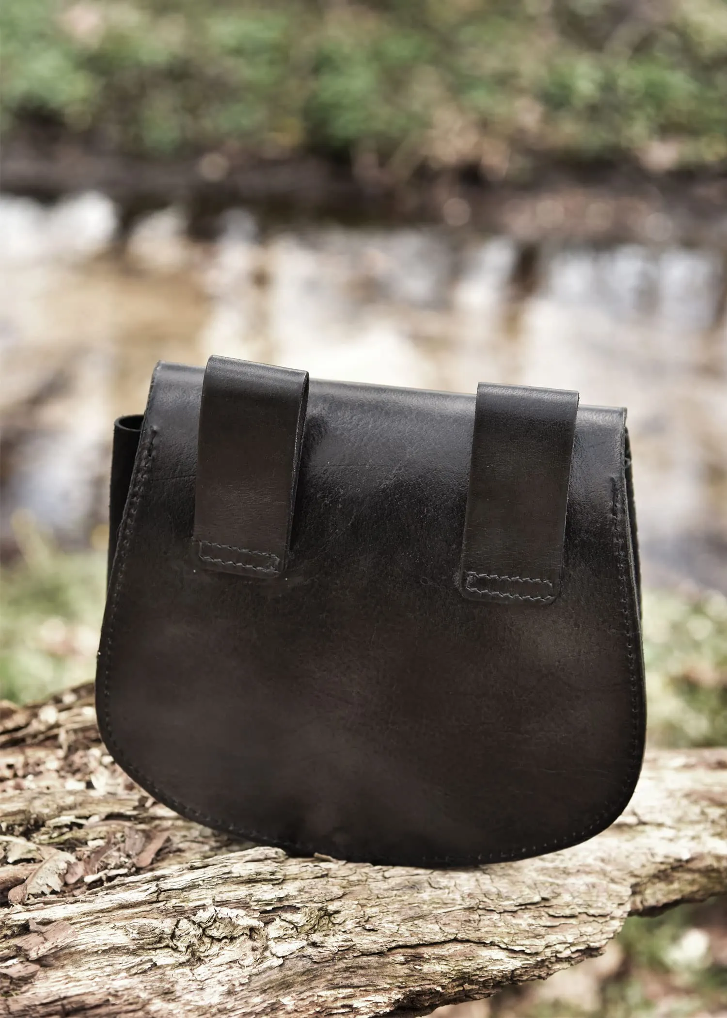 Battle-Merchant Marsupio vichingo con martello di Thor, in pelle, colore: nero - immagine 5