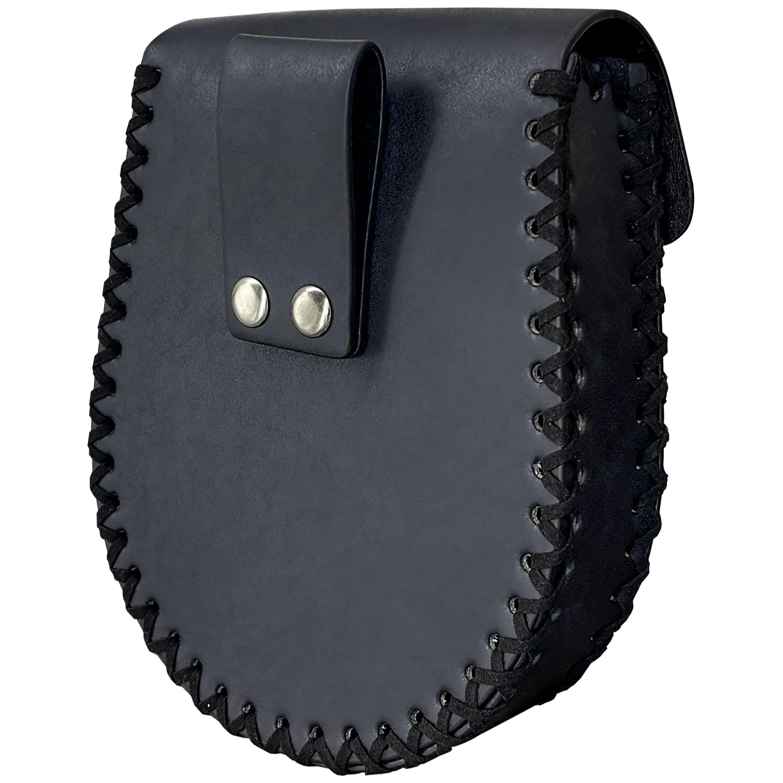 HiiFeuer Marsupio Nordico Goffrato in Ecopelle, Con Tasca Laterale, Stile che Ricorda il Medioevo, Marsupio Vintage per LARP Ren Faire (Fenrir Nero) - immagine 3