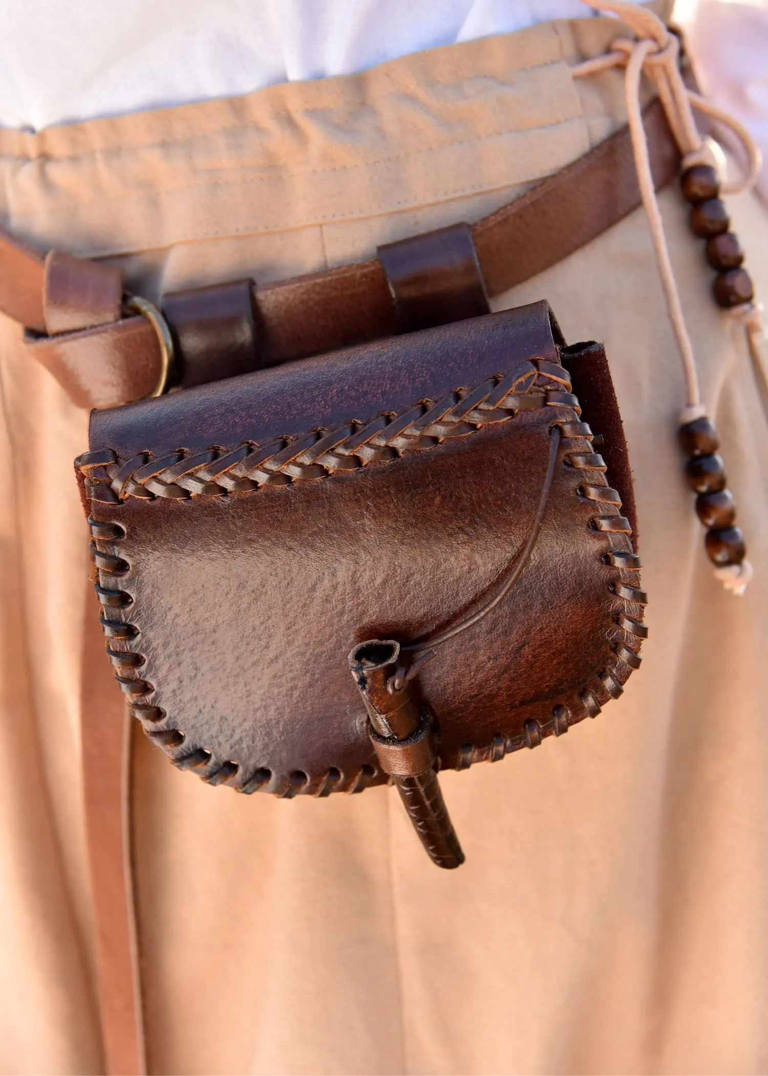 Battle-Merchant Piccolo Wikinger Marsupio Senza Goffratura, Pelle, Marrone - immagine 2
