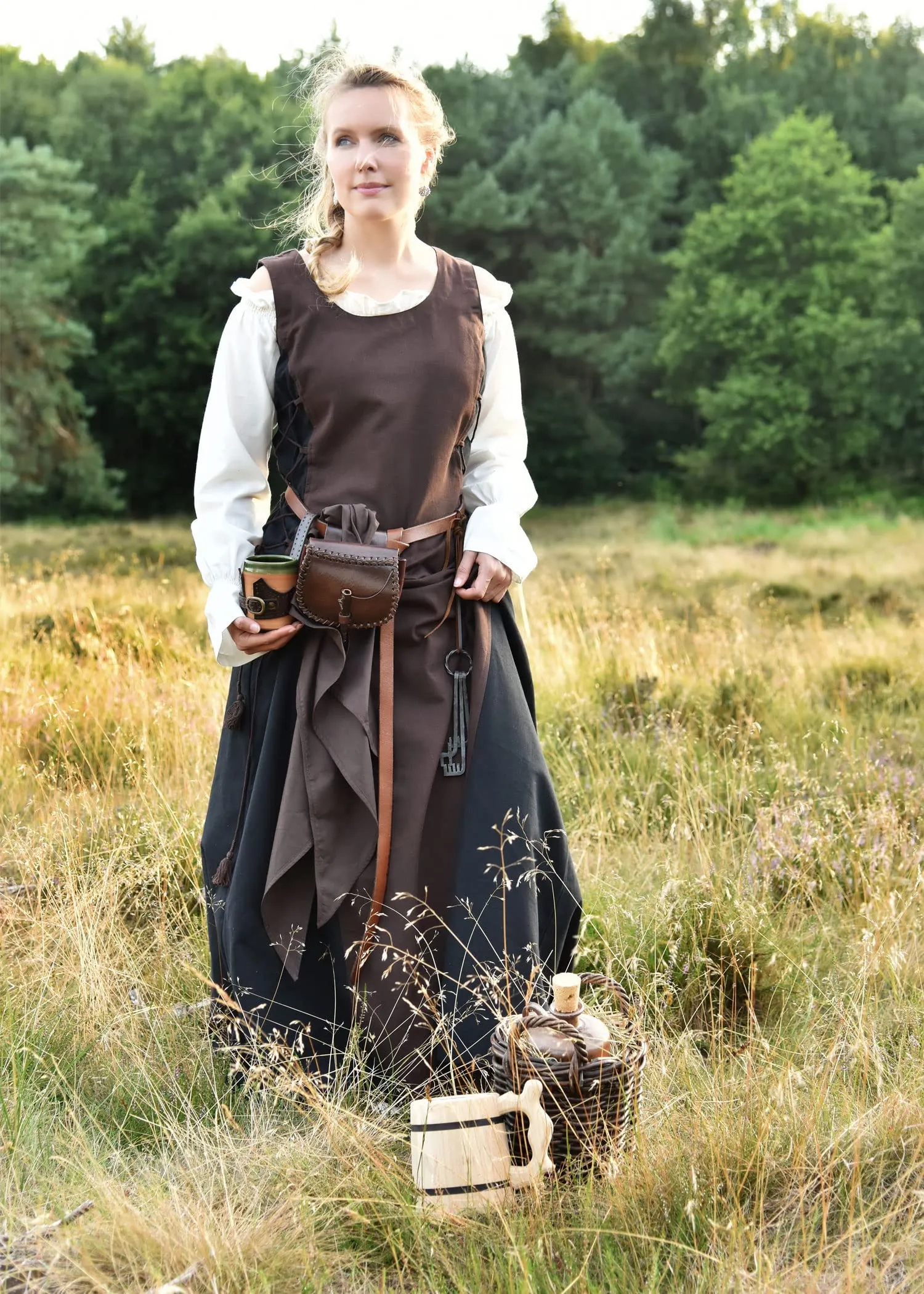 Battle-Merchant Piccolo Wikinger Marsupio Senza Goffratura, Pelle, Marrone - immagine 9
