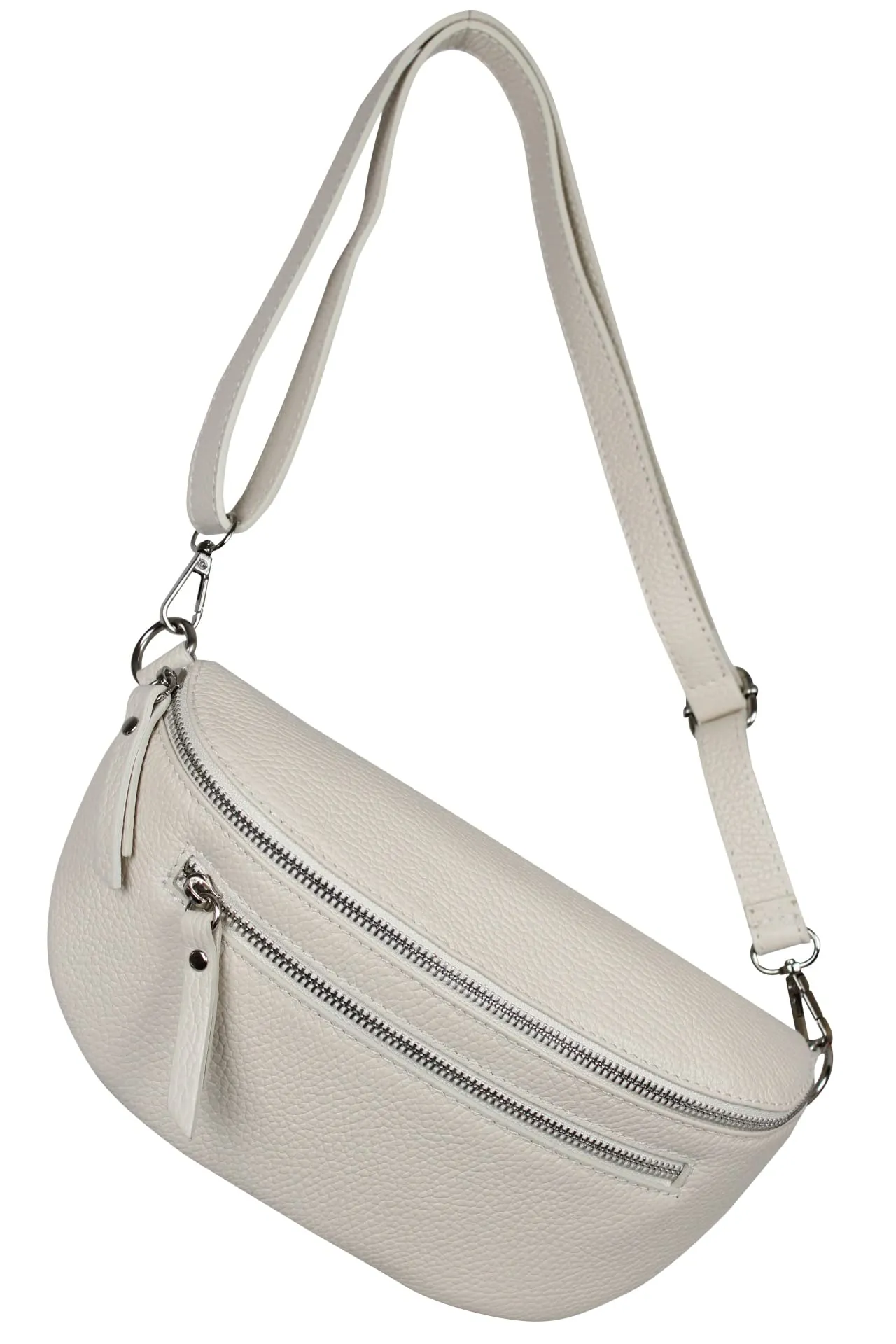 AmbraModa GLX2 - Marsupio unisex piccolo in vera pelle, Beige crema., m, Marsupio marsupio, borsa a tracolla - immagine 2