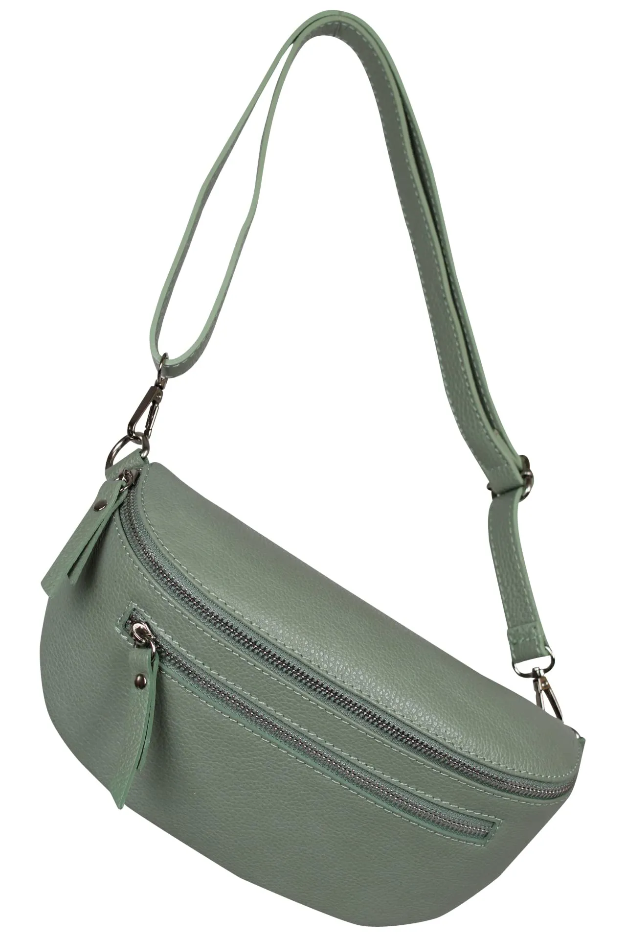 AmbraModa GLX2 - Marsupio unisex piccolo in vera pelle, Verde avocado, m, Marsupio marsupio, borsa a tracolla - immagine 2