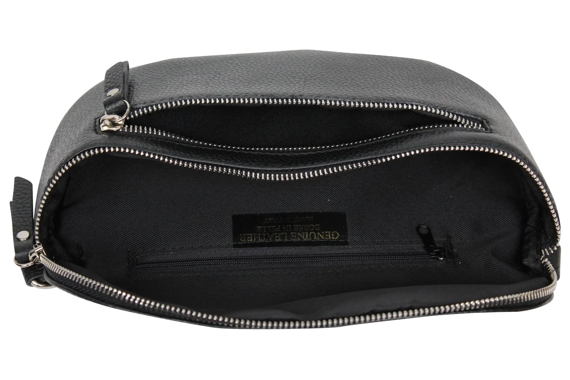 AmbraModa GLX2 - Marsupio unisex piccolo in vera pelle, Nero , m, Marsupio marsupio, borsa a tracolla - immagine 4