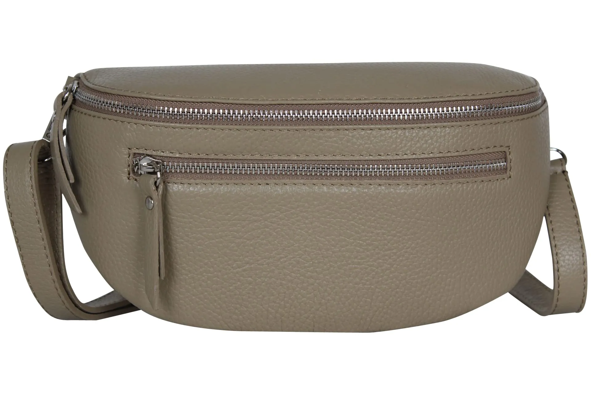 AmbraModa GLX2 - Marsupio unisex piccolo in vera pelle, Tortora chiaro, m, Marsupio marsupio, borsa a tracolla - immagine 1