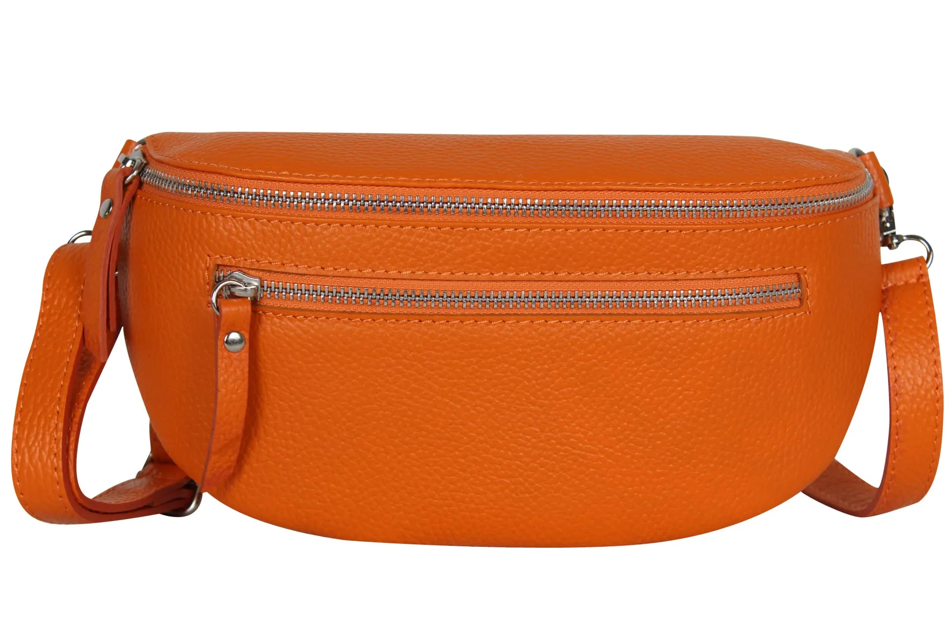 AmbraModa GLX2 - Marsupio unisex piccolo in vera pelle, Colore: arancione., m, Marsupio marsupio, borsa a tracolla - immagine 1