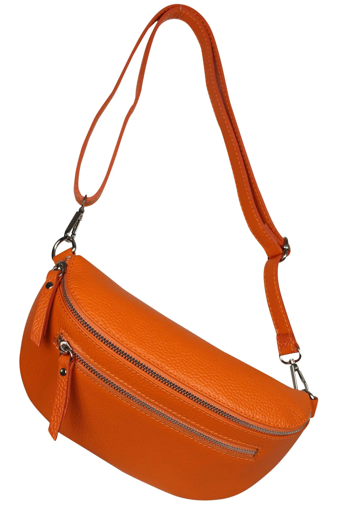 AmbraModa GLX2 - Marsupio unisex piccolo in vera pelle, Colore: arancione., m, Marsupio marsupio, borsa a tracolla - immagine 2