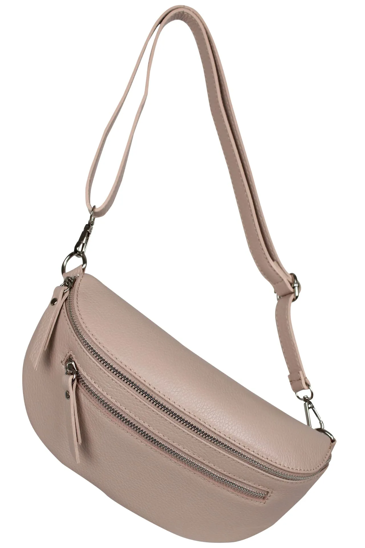 AmbraModa GLX2 - Marsupio unisex piccolo in vera pelle, Nuderosa, m, Marsupio marsupio, borsa a tracolla - immagine 2