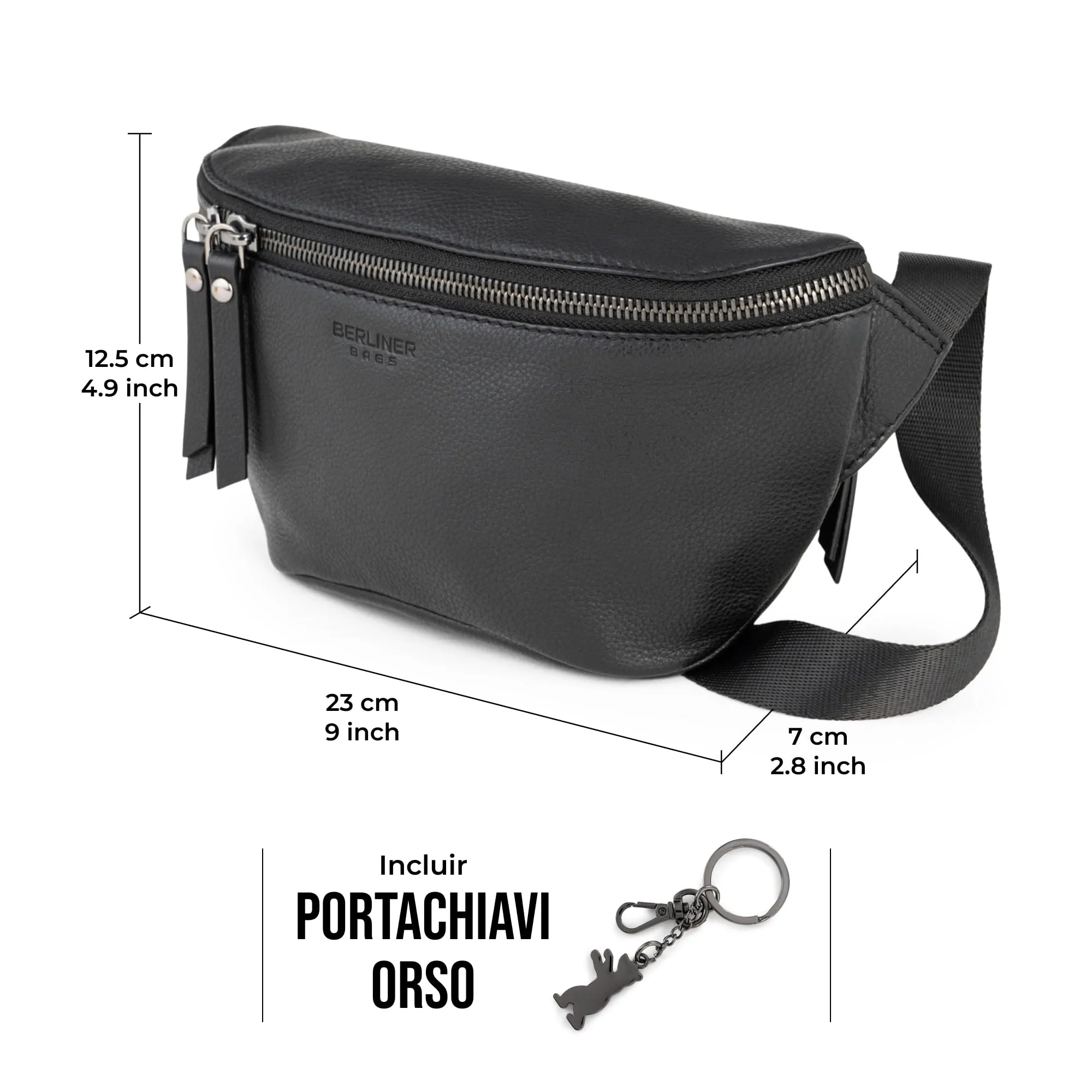 Berliner Bags Marsupio Noah Donna Elegante Uomo Borsa Tracolla Vera Pelle - immagine 8
