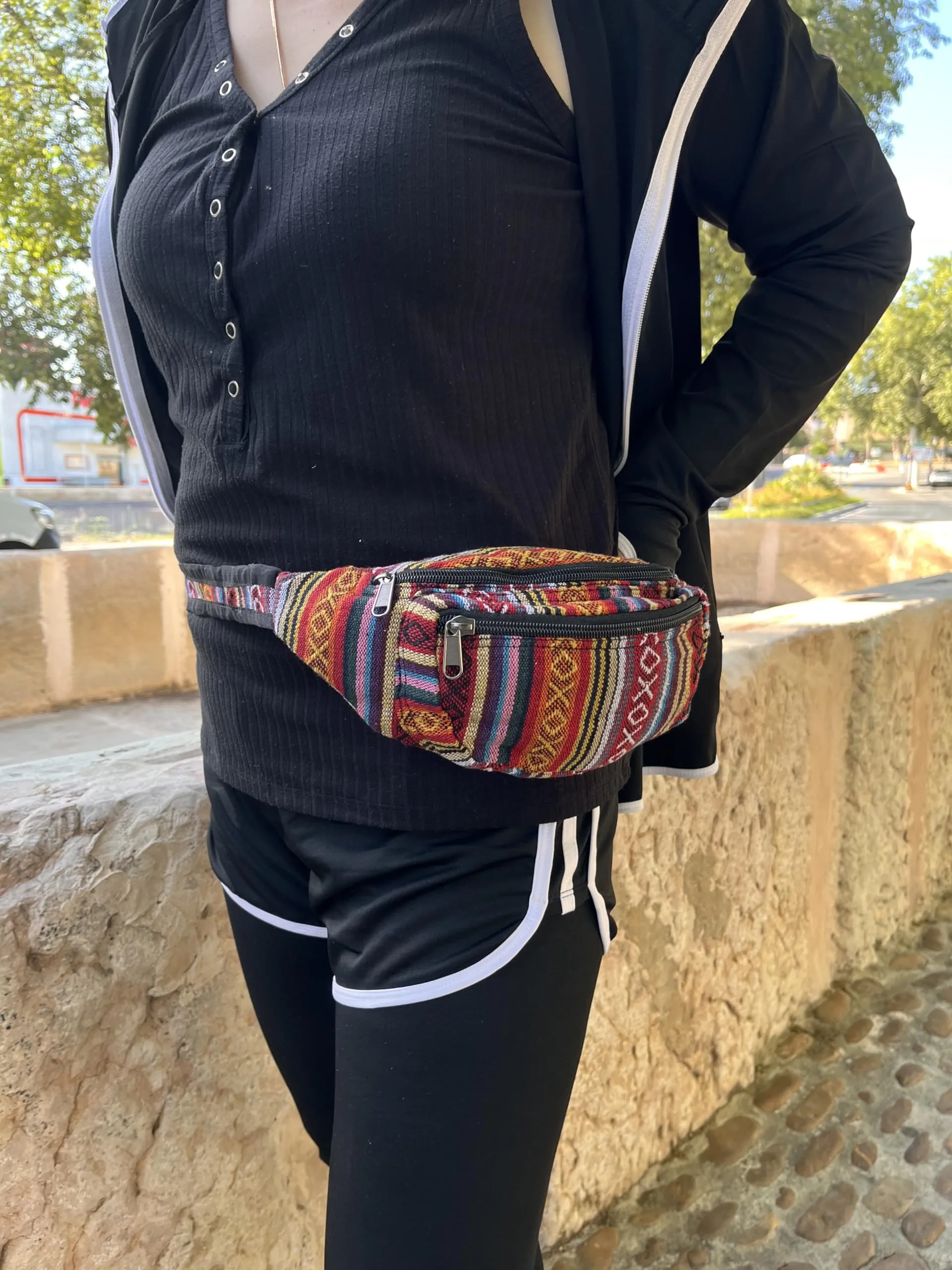 Bolsa hippie Nepal, multicolor 12x20cm - immagine 5