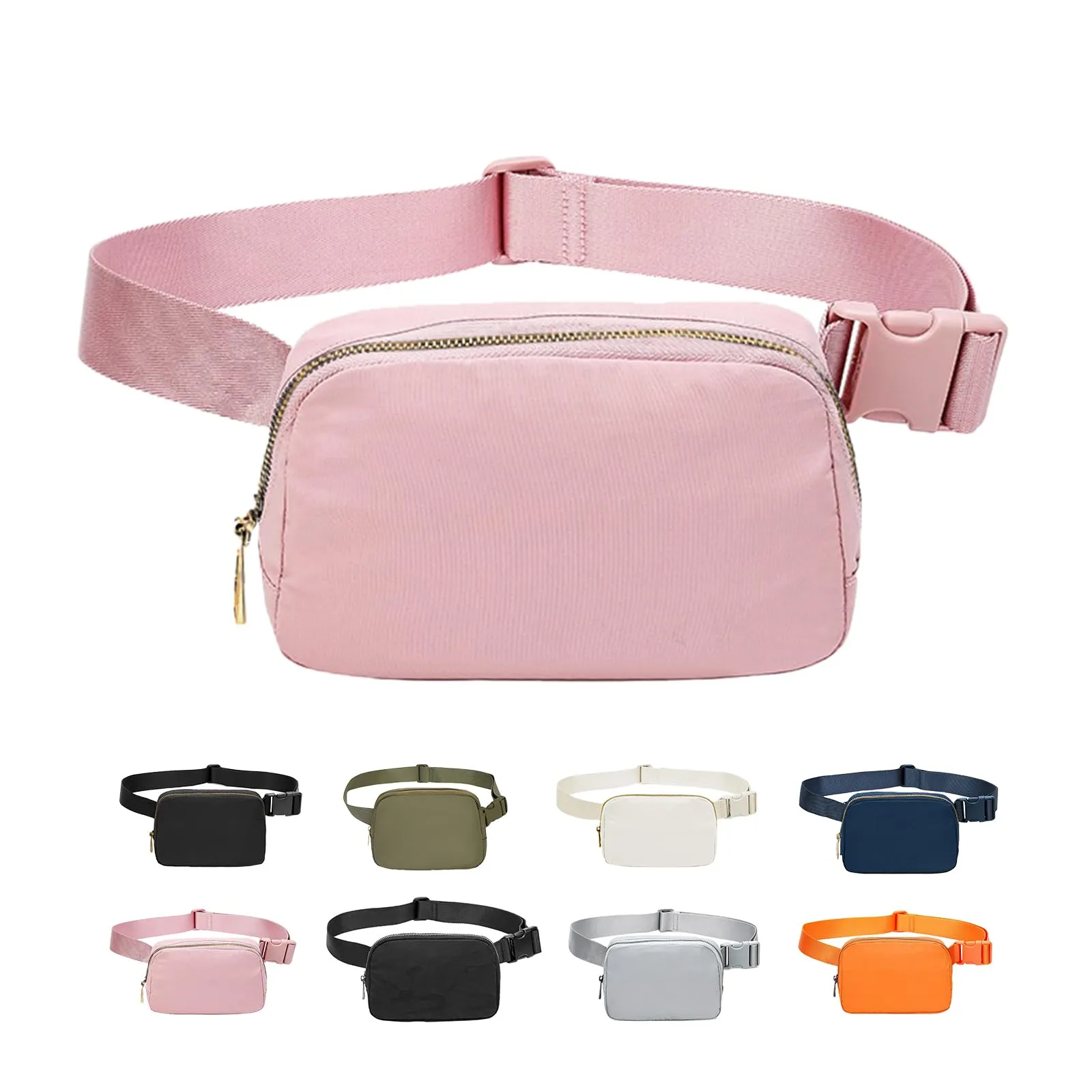 JENCVNL Marsupio per Donna Uomo, Marsupio alla moda per donna Piccola borsa a tracolla Marsupio leggero con tracolla regolabile per corsa Escursionismo Allenamento Viaggi (Rosa) - immagine 1