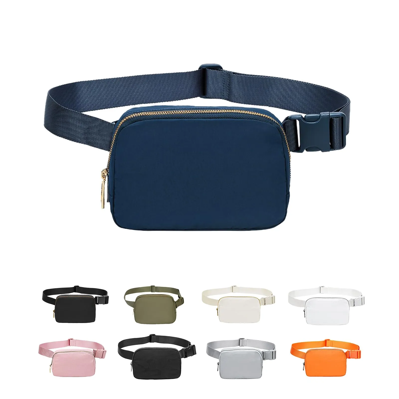 JENCVNL Marsupio per Donna Uomo, Marsupio alla moda per donna Piccola borsa a tracolla Marsupio leggero con tracolla regolabile per corsa Escursionismo Allenamento Viaggi (Blu Navy) - immagine 1