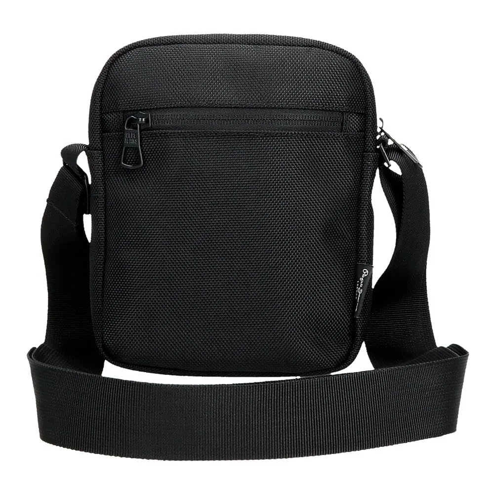 Pepe Jeans Blackmore Borsa a tracolla piccola nera 15 x 19,5 x 6 cm Poliestere con dettagli in pelle sintetica 1,76 L by Joumma Bags, Nero, Taglia unica, Borsa a tracolla piccola - immagine 3
