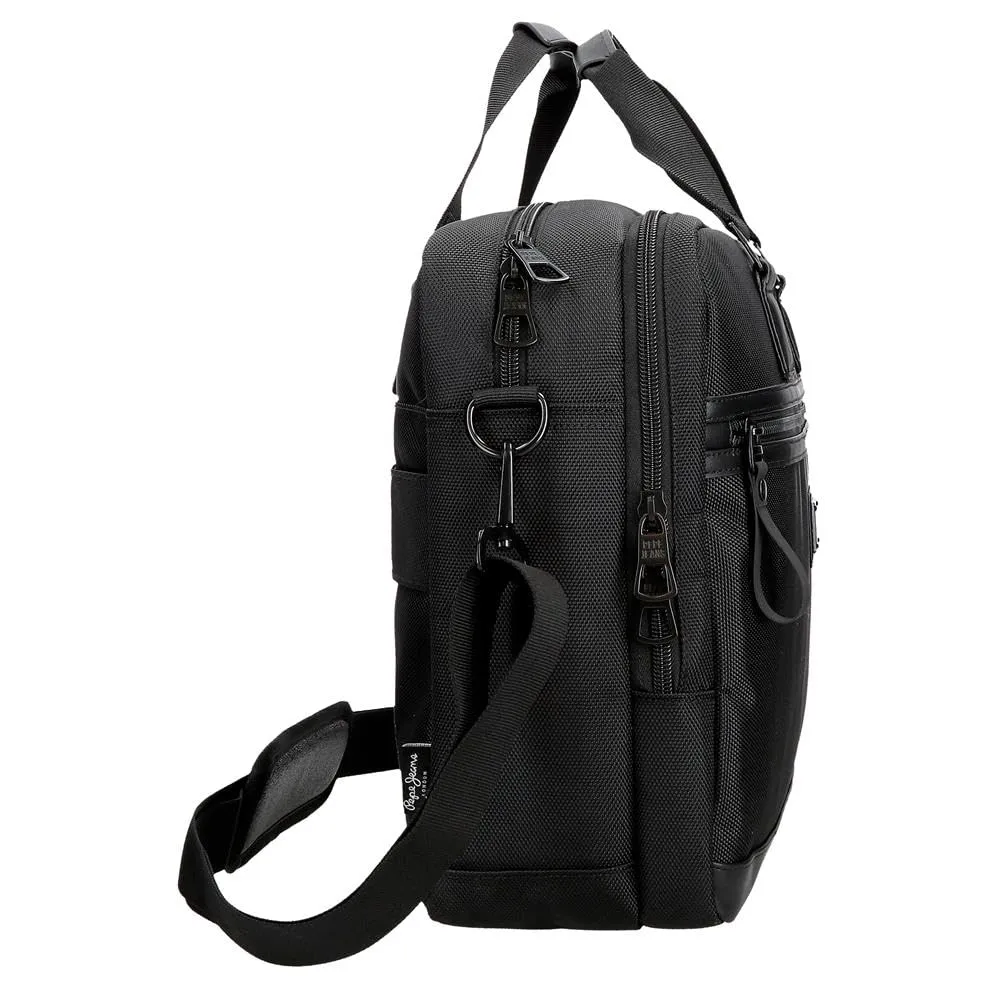 Pepe Jeans Blackmore Carteron per portatile da 15,6 pollici, nero, 40 x 30 x 11 cm poliestere con dettagli in pelle sintetica 13,2 l by Joumma Bags, Nero, Taglia unica, Carteron per portatile - immagine 2