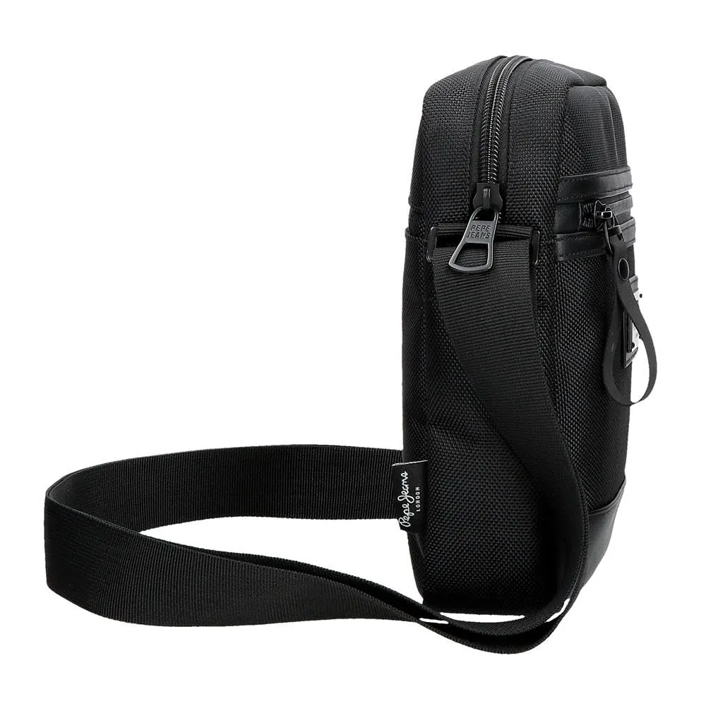 Pepe Jeans Blackmore Borsa a tracolla media nera 17 x 22 x 6 cm Poliestere con dettagli in pelle sintetica 2,24 L by Joumma Bags, Nero, Taglia unica, Tracolla media - immagine 2