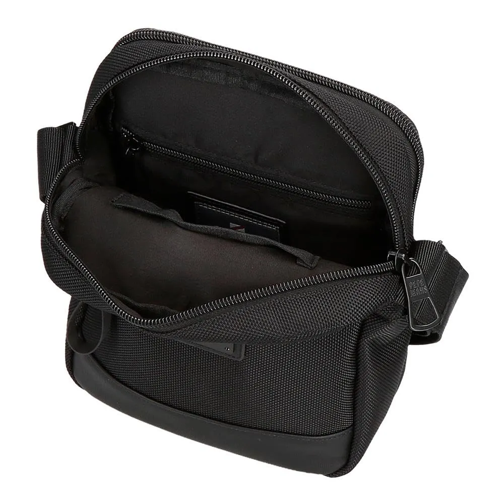 Pepe Jeans Blackmore Borsa a tracolla media nera 17 x 22 x 7,5 cm Poliestere con dettagli in pelle sintetica 1,16 L by Joumma Bags, Nero, Taglia unica, Tracolla media - immagine 4