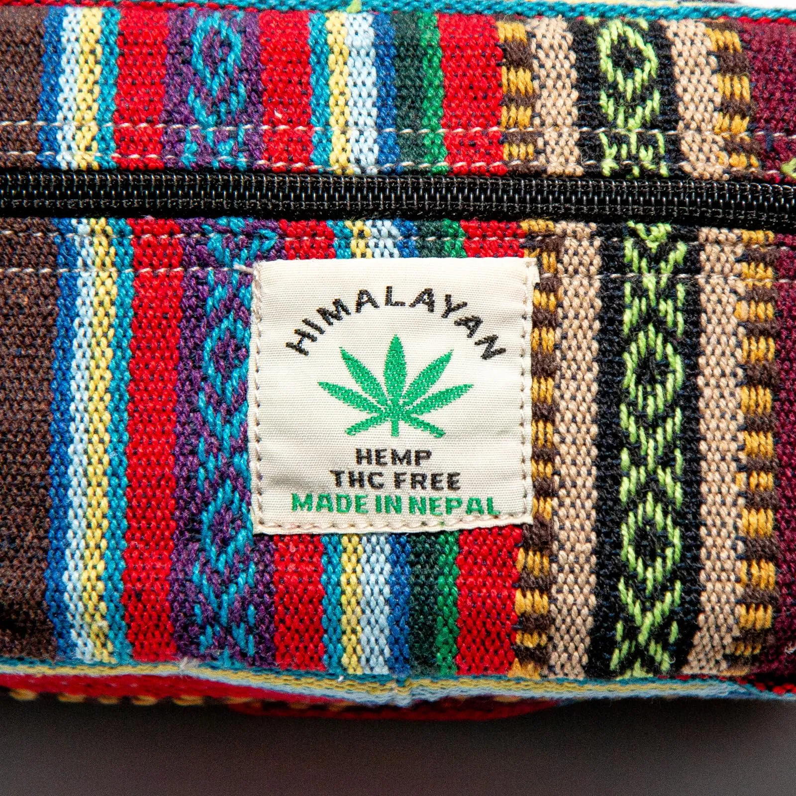 Marsupio Himalayan Hemp, ogni marsupio è un pezzo unico con stile, hipbag sostenibile in canapa, realizzato a mano in Nepal, Colore: rosso, s - immagine 6