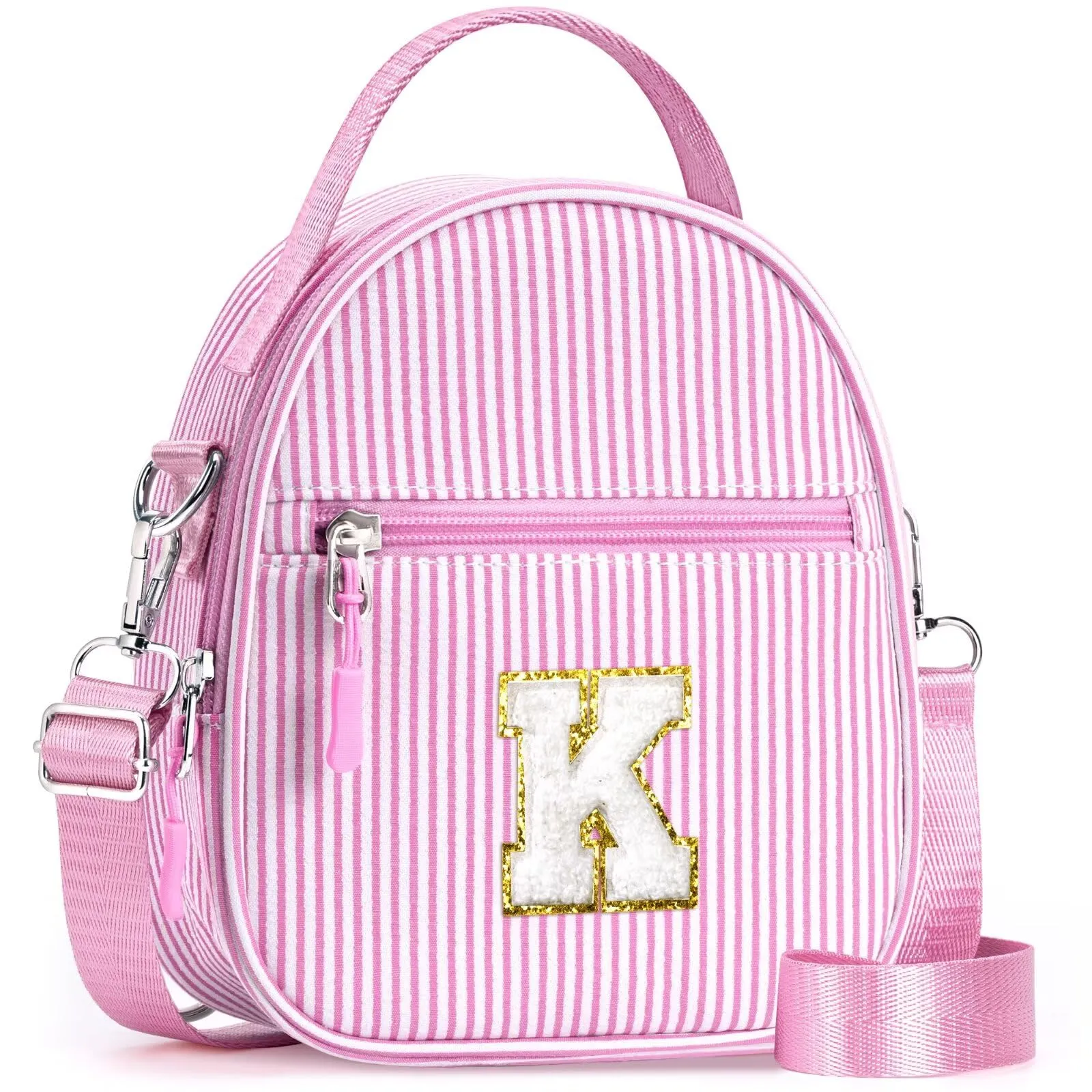 YOOLIFE Borsa regalo per bambine da 3 4 5 6 7 8 9 10 11 12 anni – Borsa a tracolla per bambini con lettere, regalo di compleanno per adolescenti, sorelle, nipote, Colore: rosa., K - immagine 1