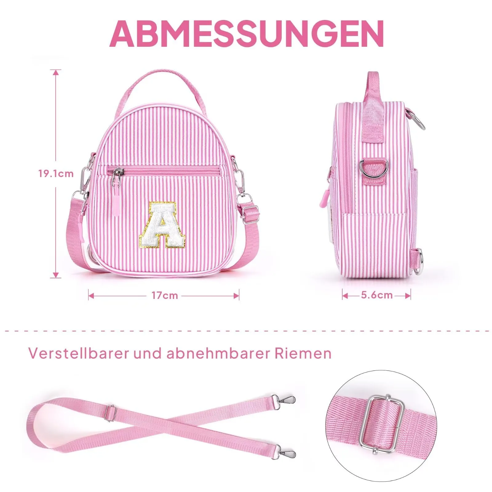 YOOLIFE Borsa regalo per bambine da 3 4 5 6 7 8 9 10 11 12 anni – Borsa a tracolla per bambini con lettere, regalo di compleanno per adolescenti, sorelle, nipote, Lilla, M - immagine 4