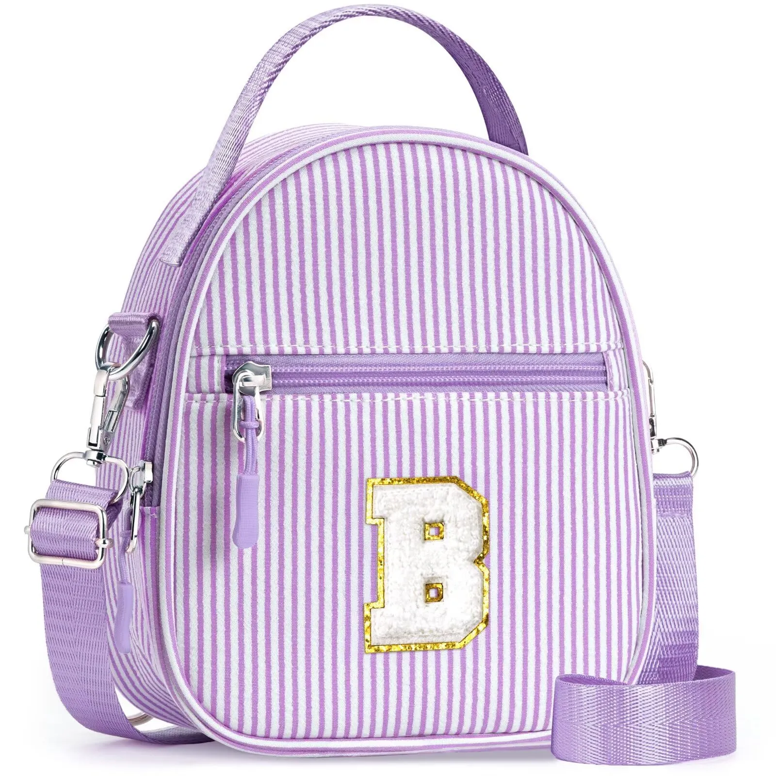 YOOLIFE Borsa regalo per bambine da 3 4 5 6 7 8 9 10 11 12 anni – Borsa a tracolla per bambini con lettere, regalo di compleanno per adolescenti, sorelle, nipote, Lilla, B - immagine 1