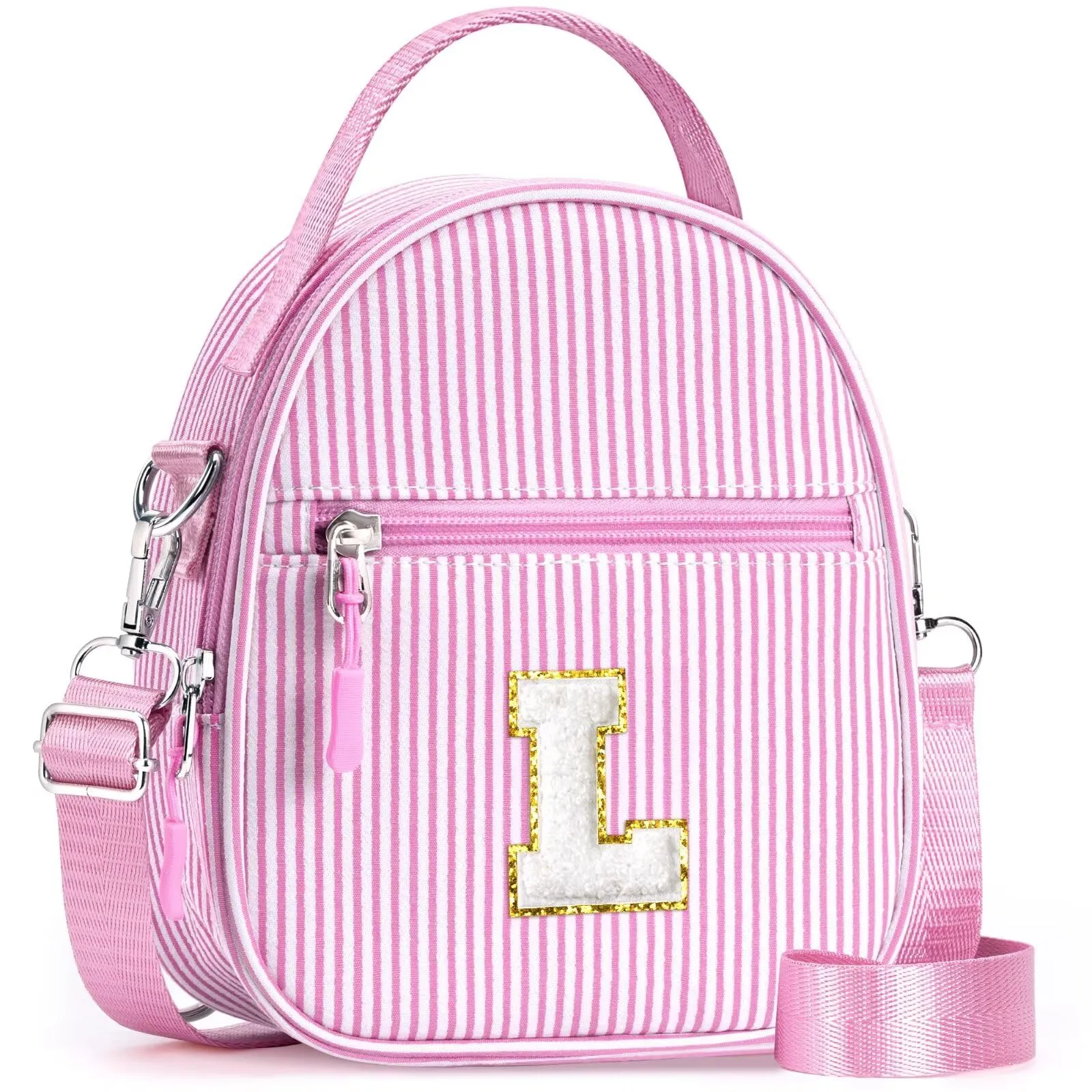YOOLIFE Borsa regalo per bambine da 3 4 5 6 7 8 9 10 11 12 anni – Borsa a tracolla per bambini con lettere, regalo di compleanno per adolescenti, sorelle, nipote, Colore: rosa., L - immagine 1