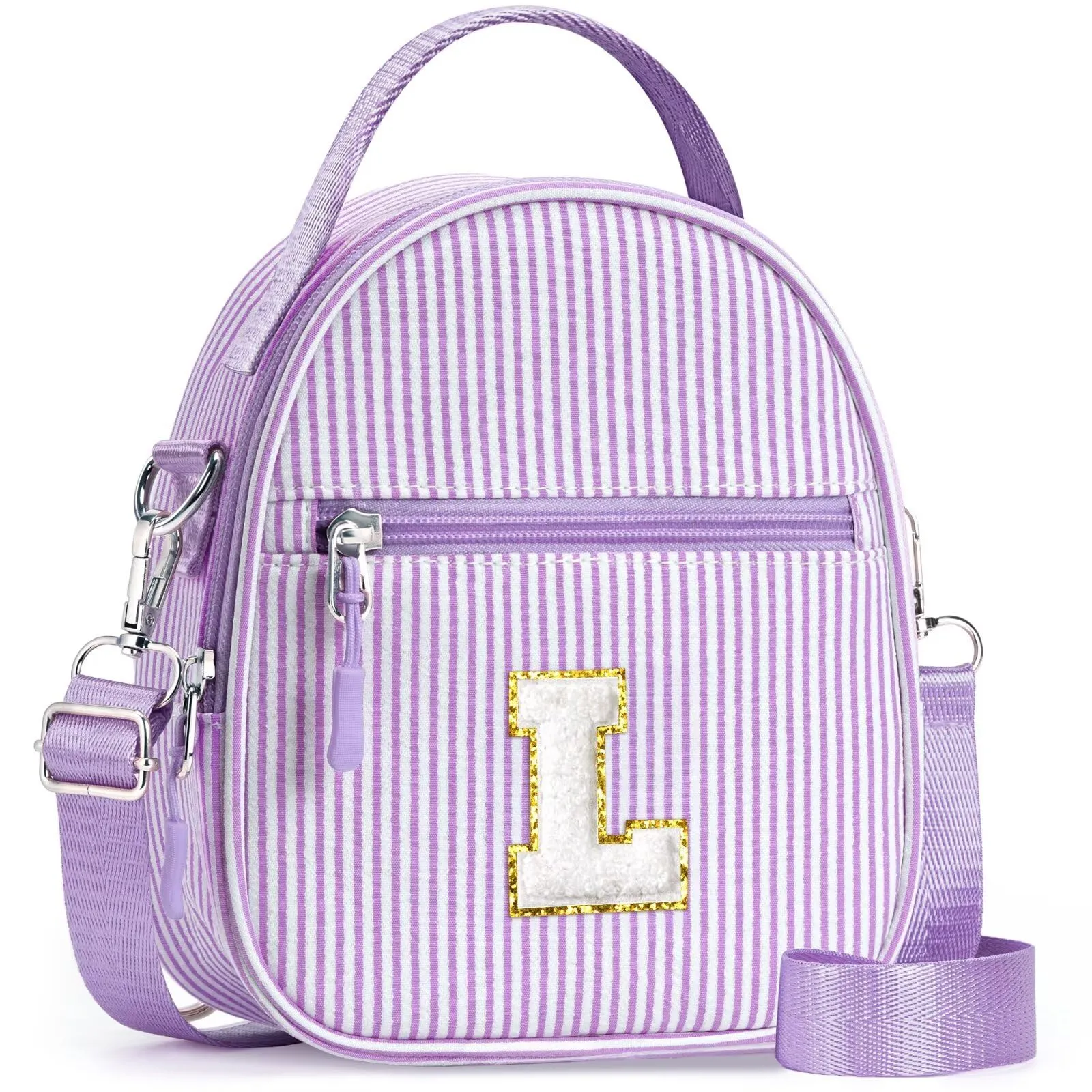 YOOLIFE Borsa regalo per bambine da 3 4 5 6 7 8 9 10 11 12 anni – Borsa a tracolla per bambini con lettere, regalo di compleanno per adolescenti, sorelle, nipote, Lilla, L - immagine 1