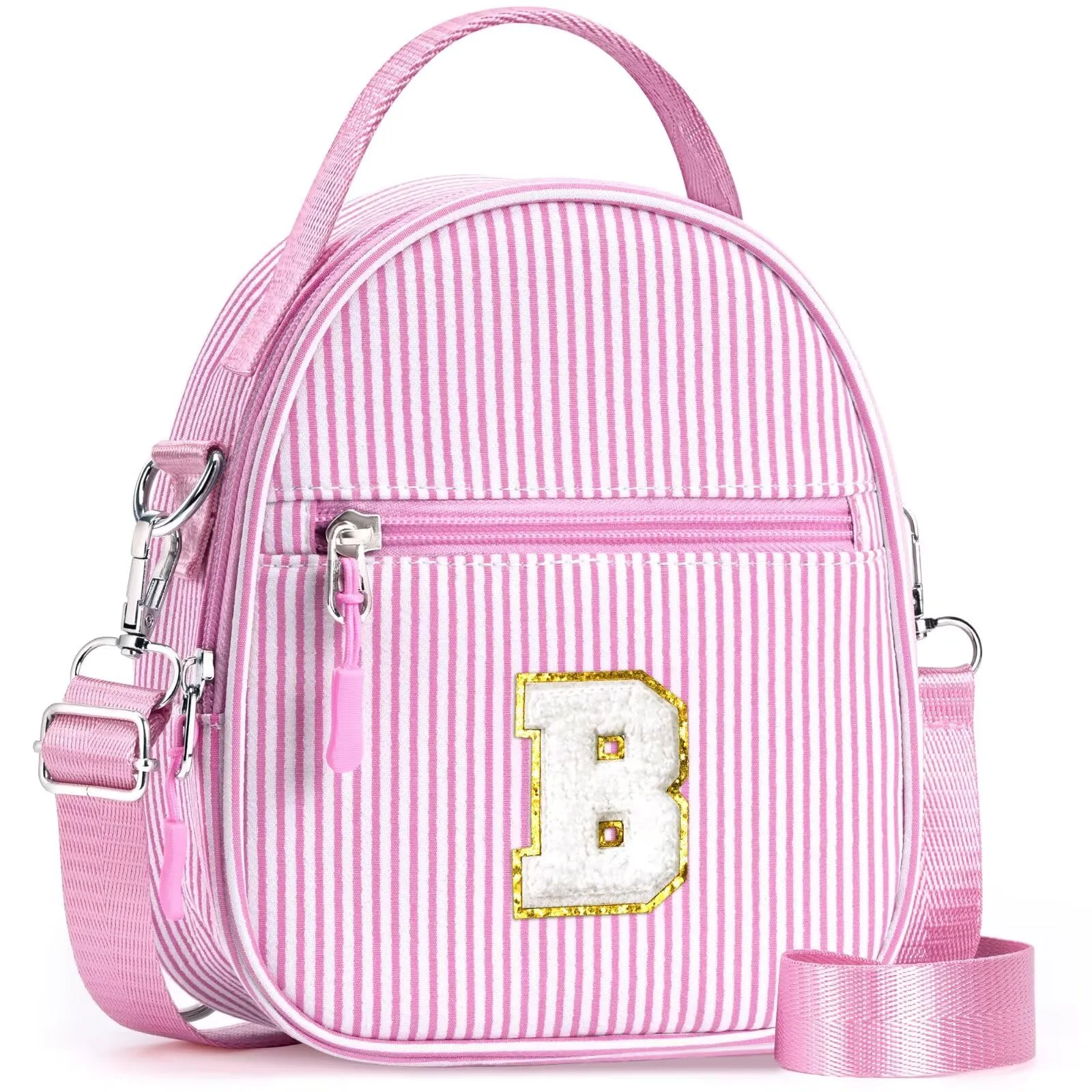 YOOLIFE Borsa regalo per bambine da 3 4 5 6 7 8 9 10 11 12 anni – Borsa a tracolla per bambini con lettere, regalo di compleanno per adolescenti, sorelle, nipote, Colore: rosa., B - immagine 1