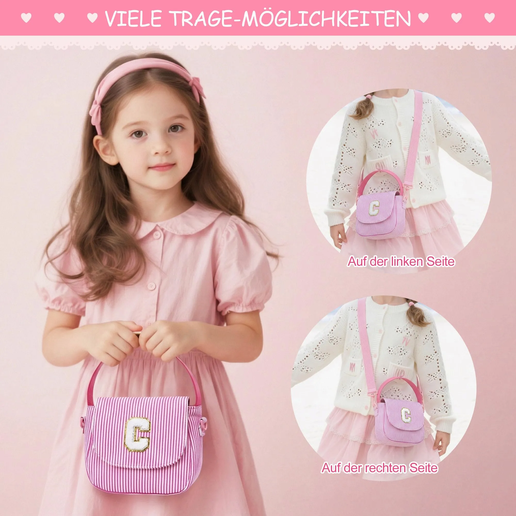 YOOLIFE Borsa a tracolla da ragazza, borsa a tracolla per bambini, Lilla, A - immagine 4
