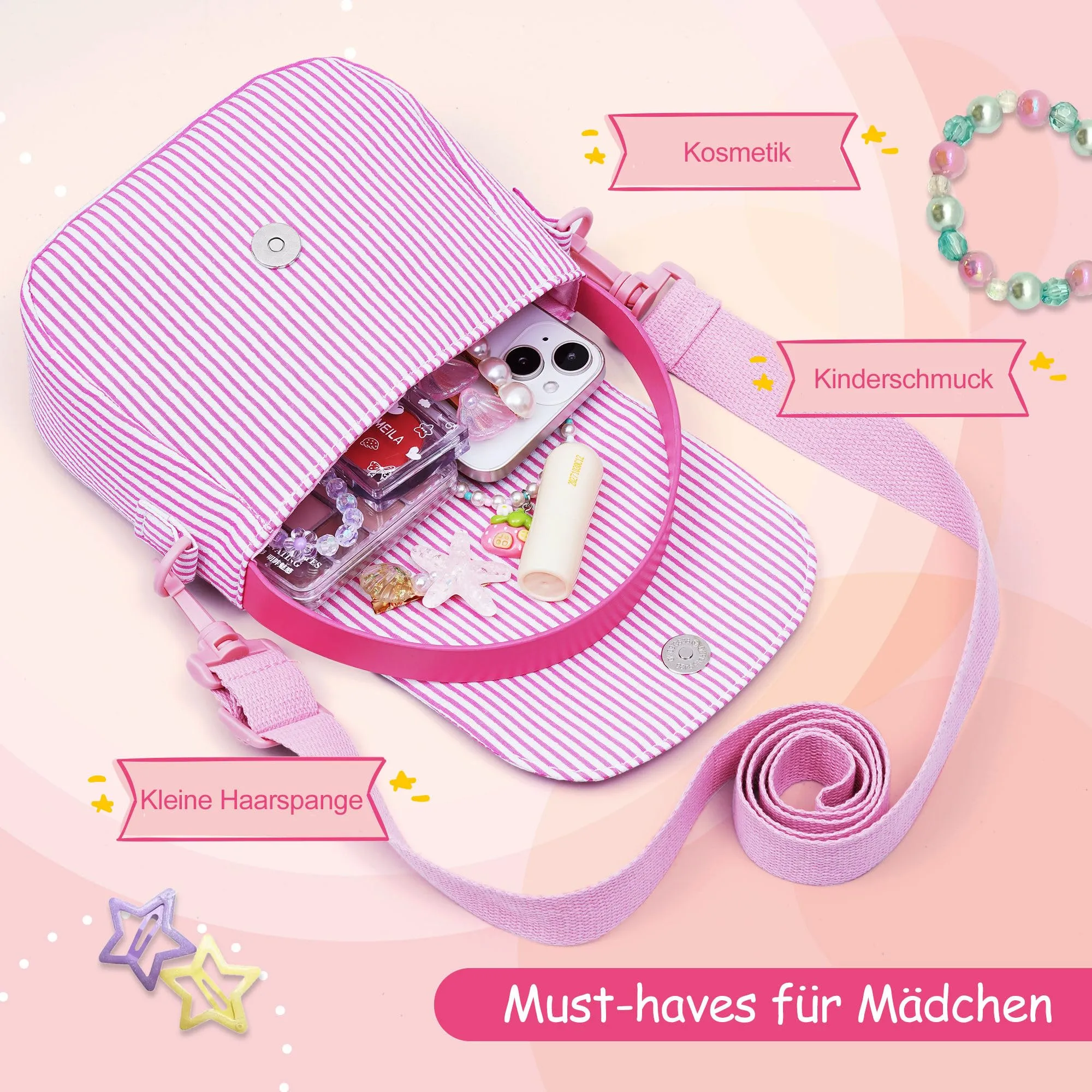 YOOLIFE Borsa a tracolla da ragazza, borsa a tracolla per bambini, Colore - immagine 3