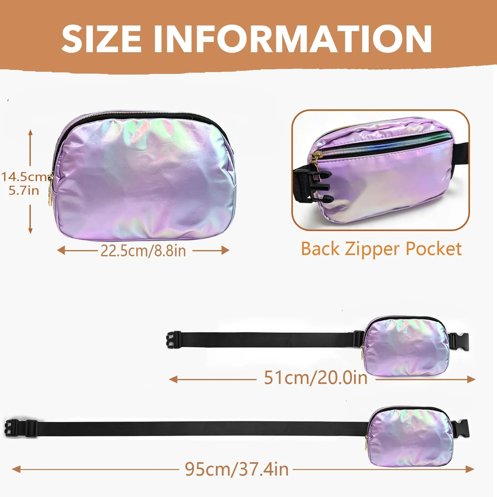 JENCVNL Marsupio da donna e uomo, in nylon, alla moda, con tracolla regolabile, per corsa, escursionismo, allenamento, viaggi, Verde laser, alla moda - immagine 3